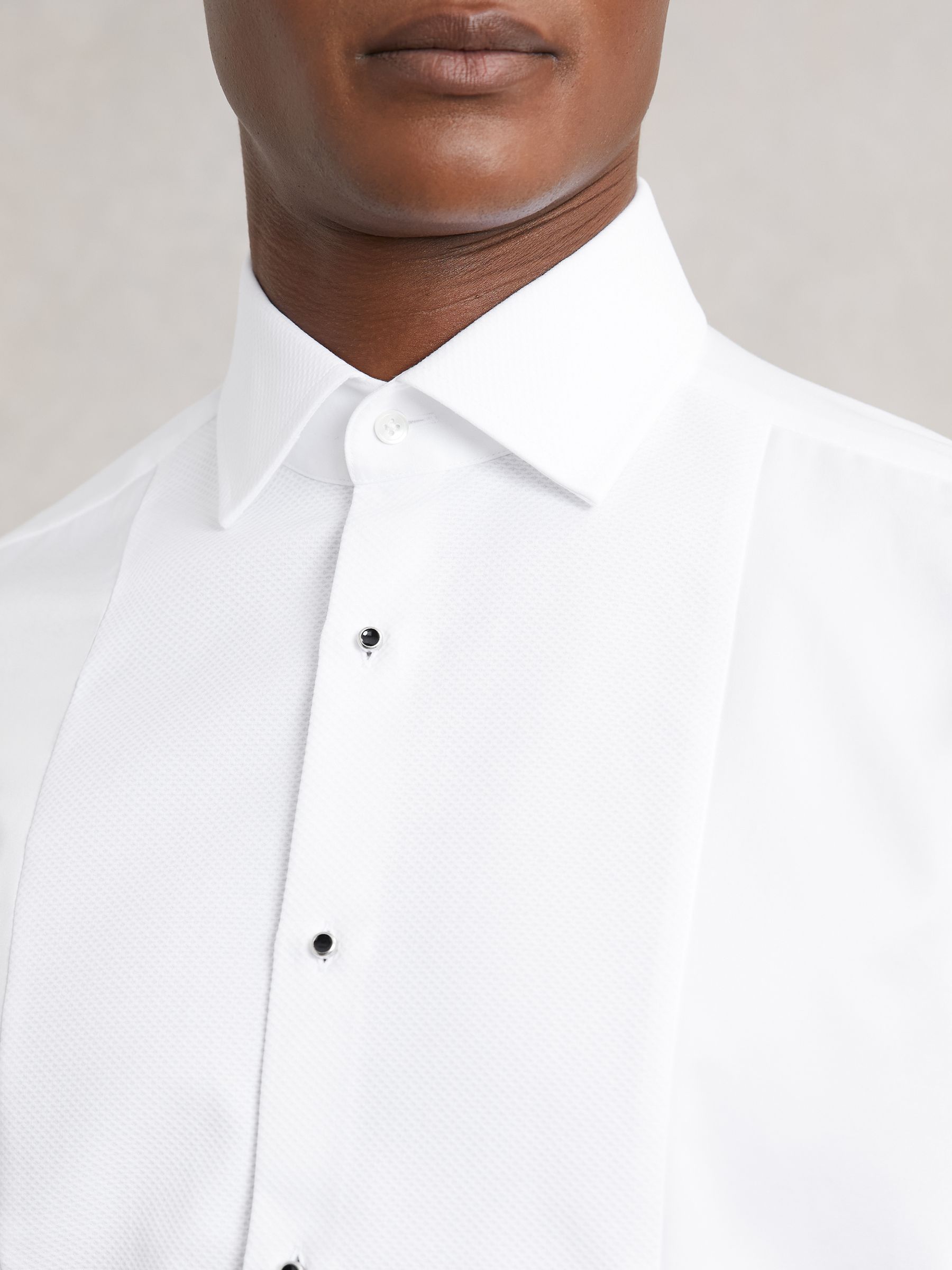 Regular Fit Cotton Dinner Shirt in White