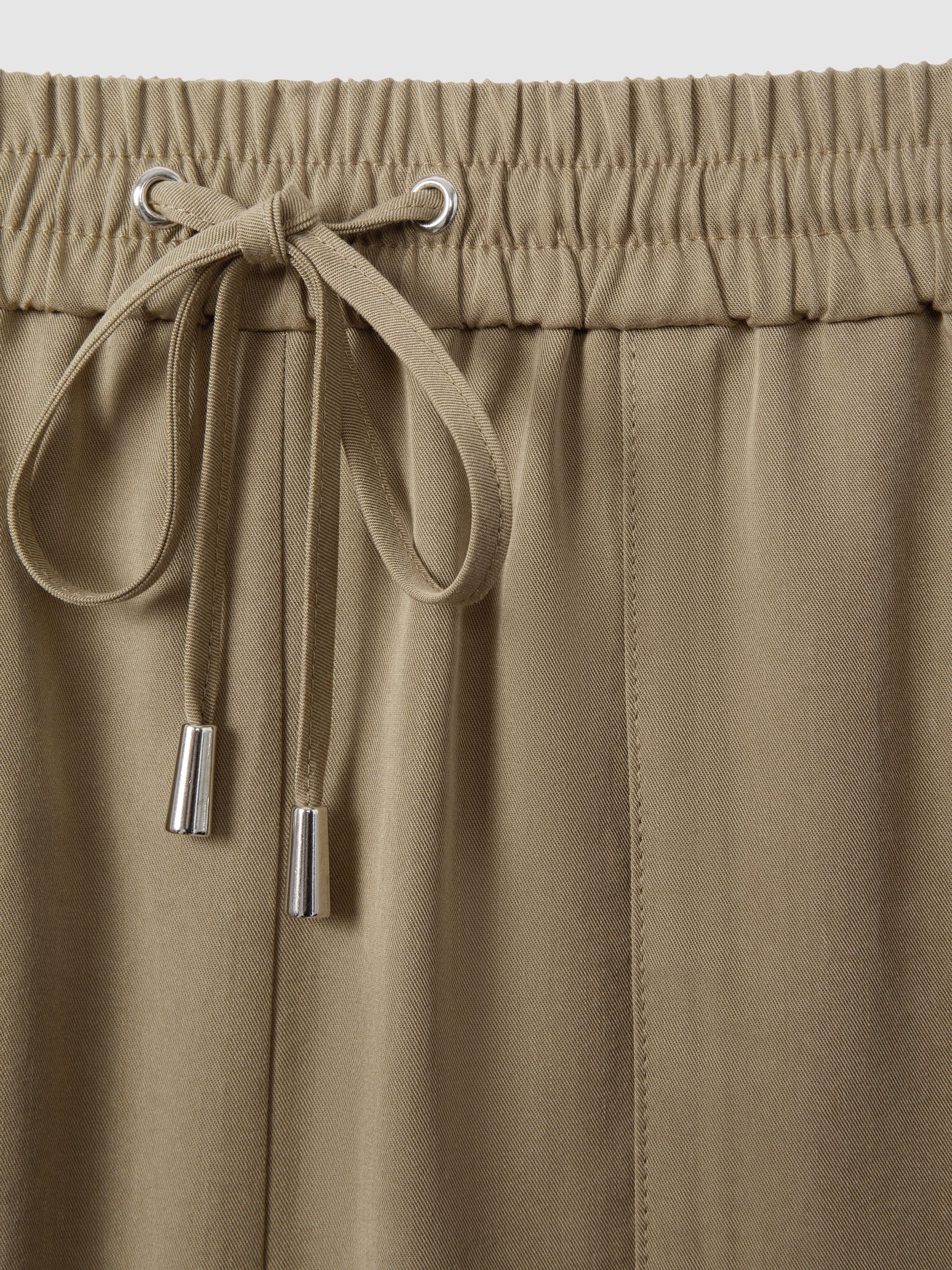 Drawstring Shorts with TENCEL? Fibers in Khaki