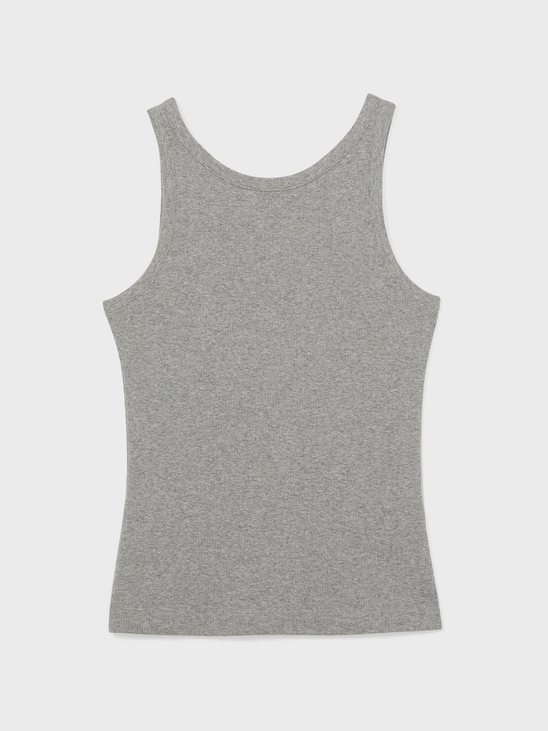 Stretch-Cotton Low-Back Vest in Grey Marl