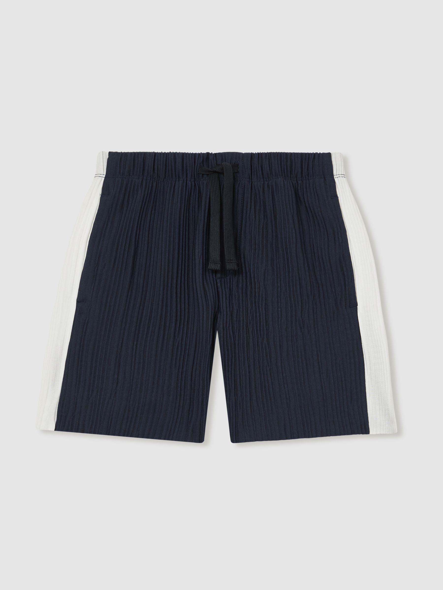 3-9 yrs Plissé Colour-Block Shorts in Navy/White