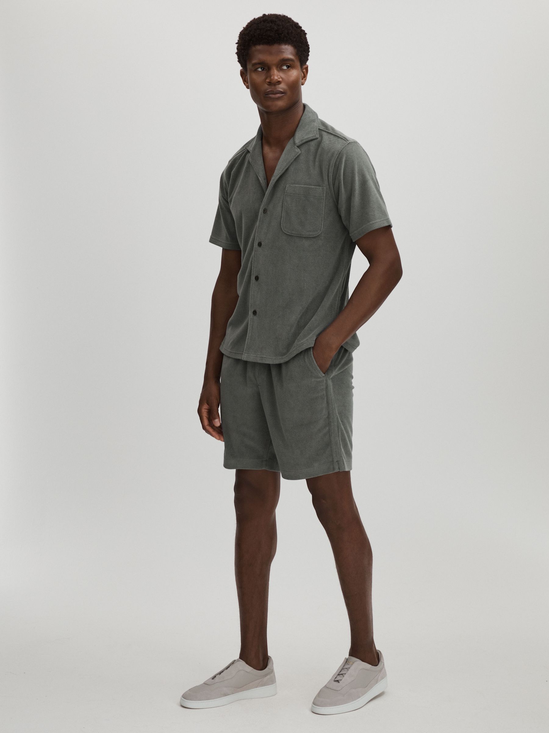 Paige Terry Drawstring Shorts in Grey