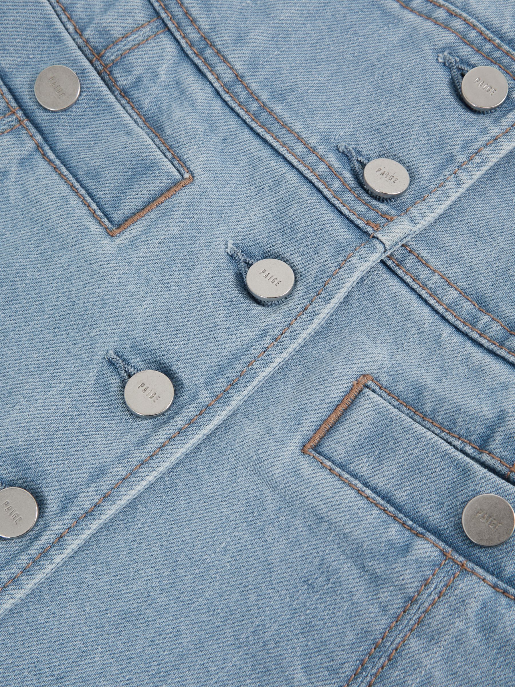 Paige Denim Button-Through Mini Dress in Jocelyn Blue