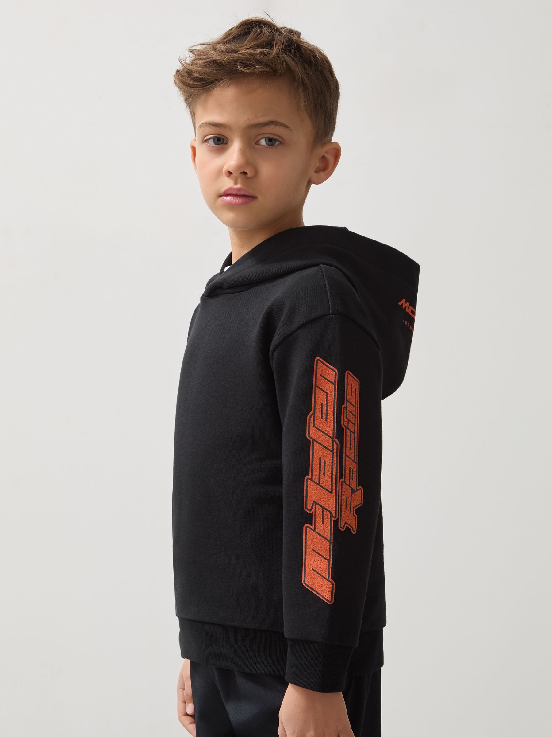 3-9 yrs McLaren F1 Team Cotton Logo Hoodie Unisex Fit in Black