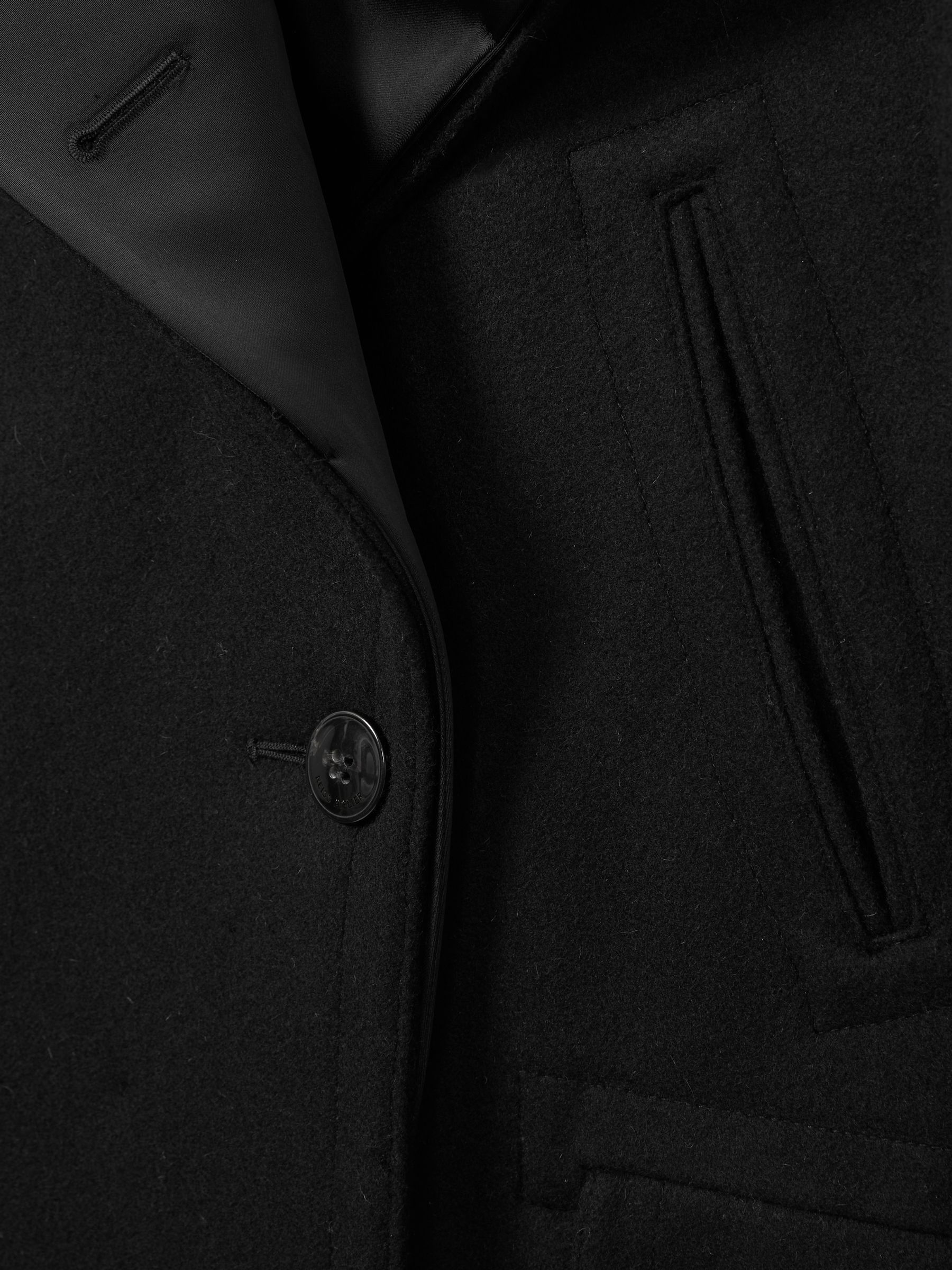 Atelier Felted Trapeze Coat in Black