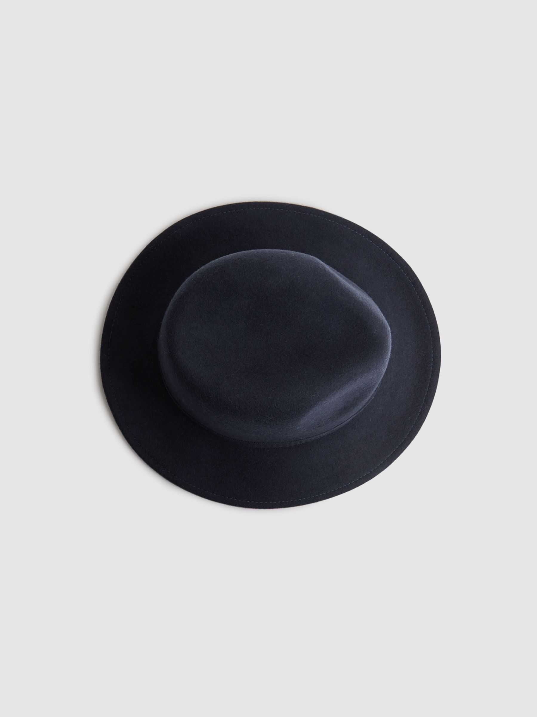 Wool Fedora Hat in Navy