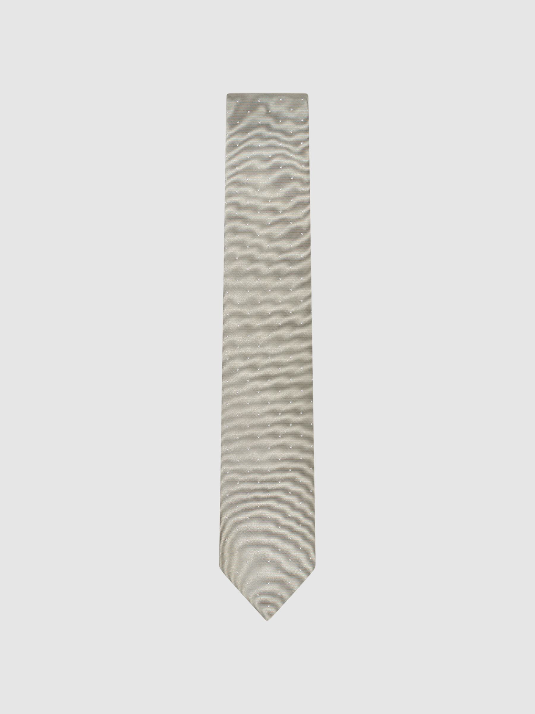 Polka Dot Silk Tie in Champagne