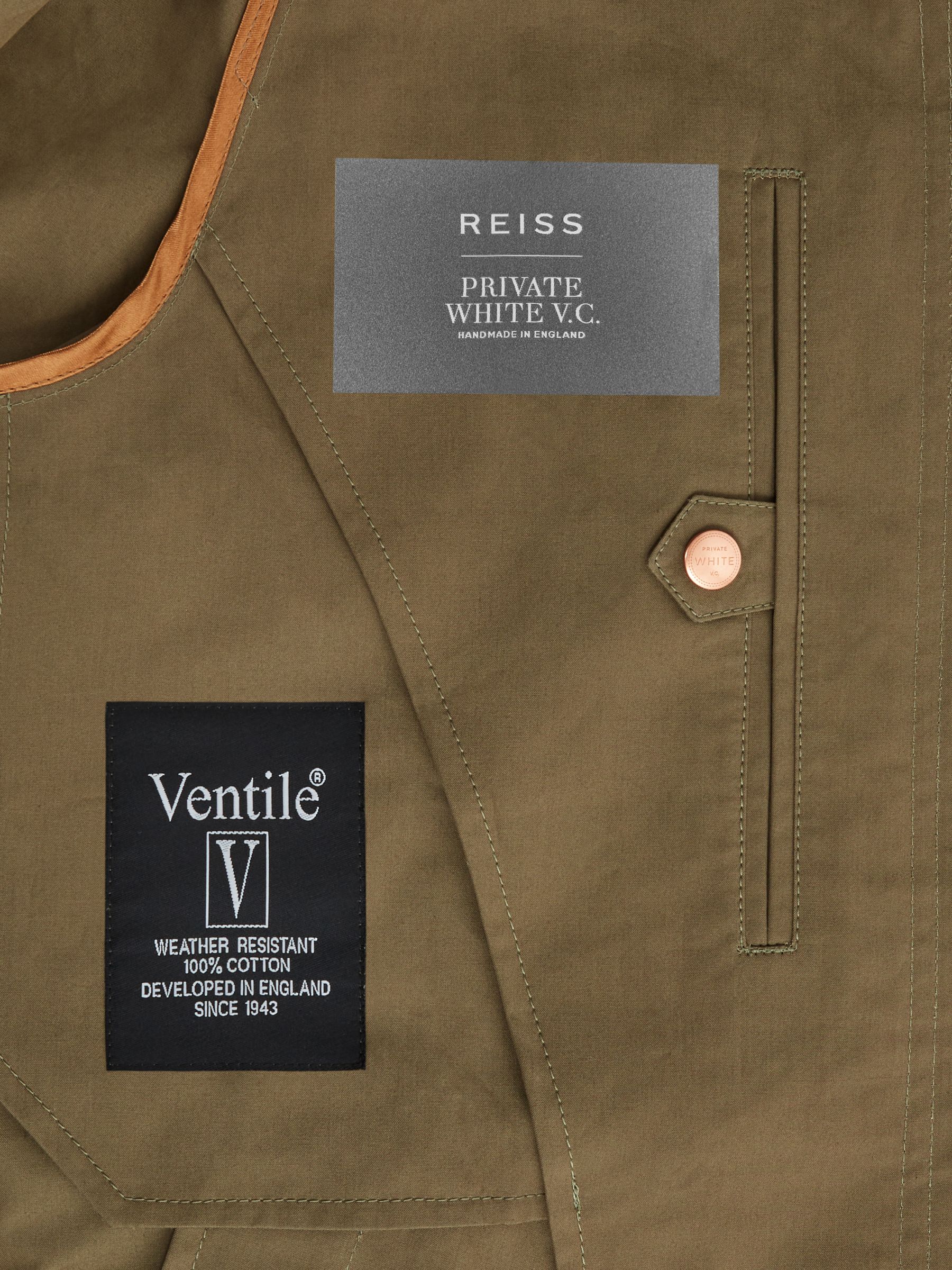 Private White Mid-Length Trench Coat in Sage