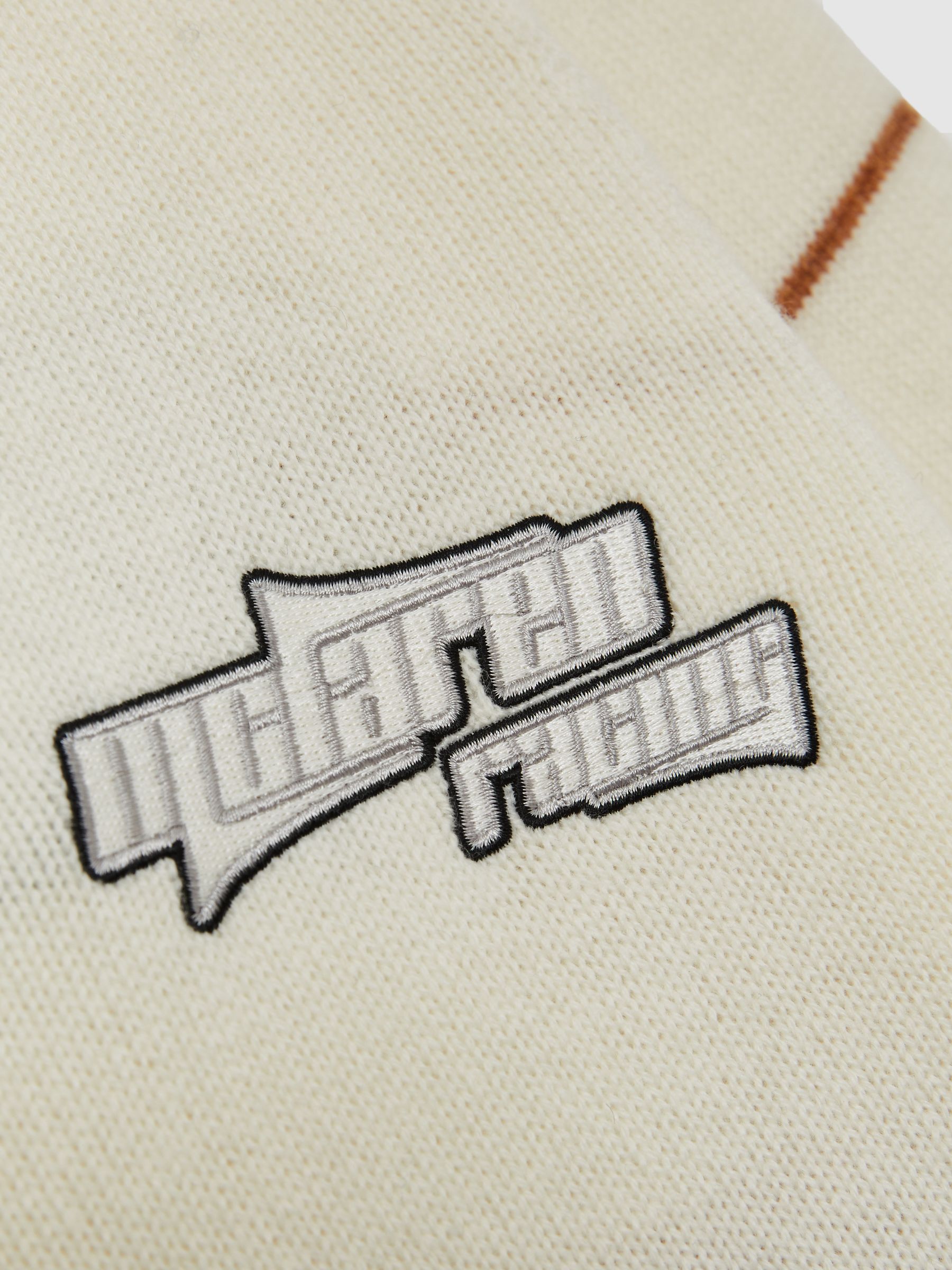 McLaren F1 Team Varsity Cardigan Wool-Cashmere in Off White/Camel
