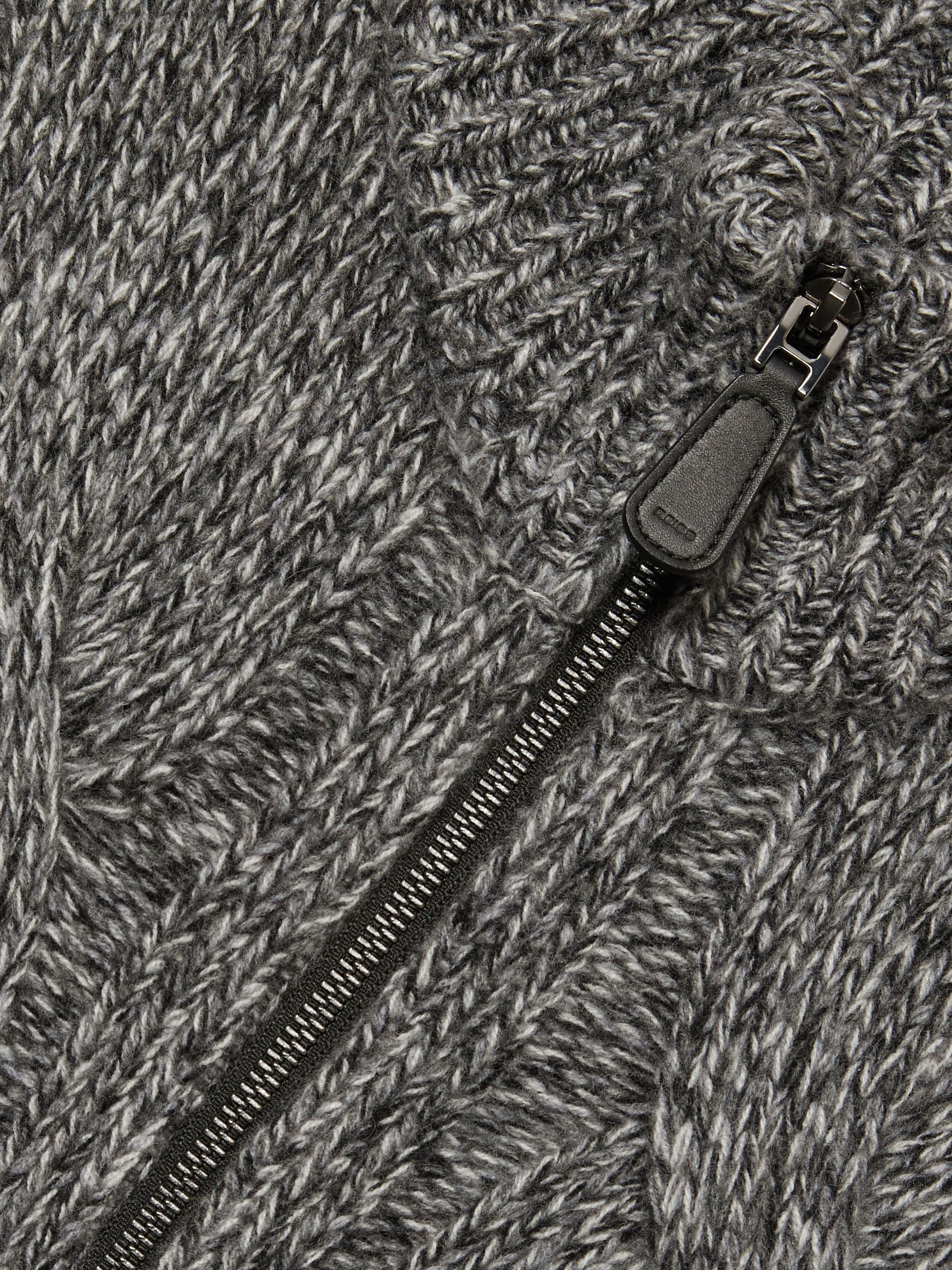 Atelier Cabled-Cashmere Jacket in Black/White