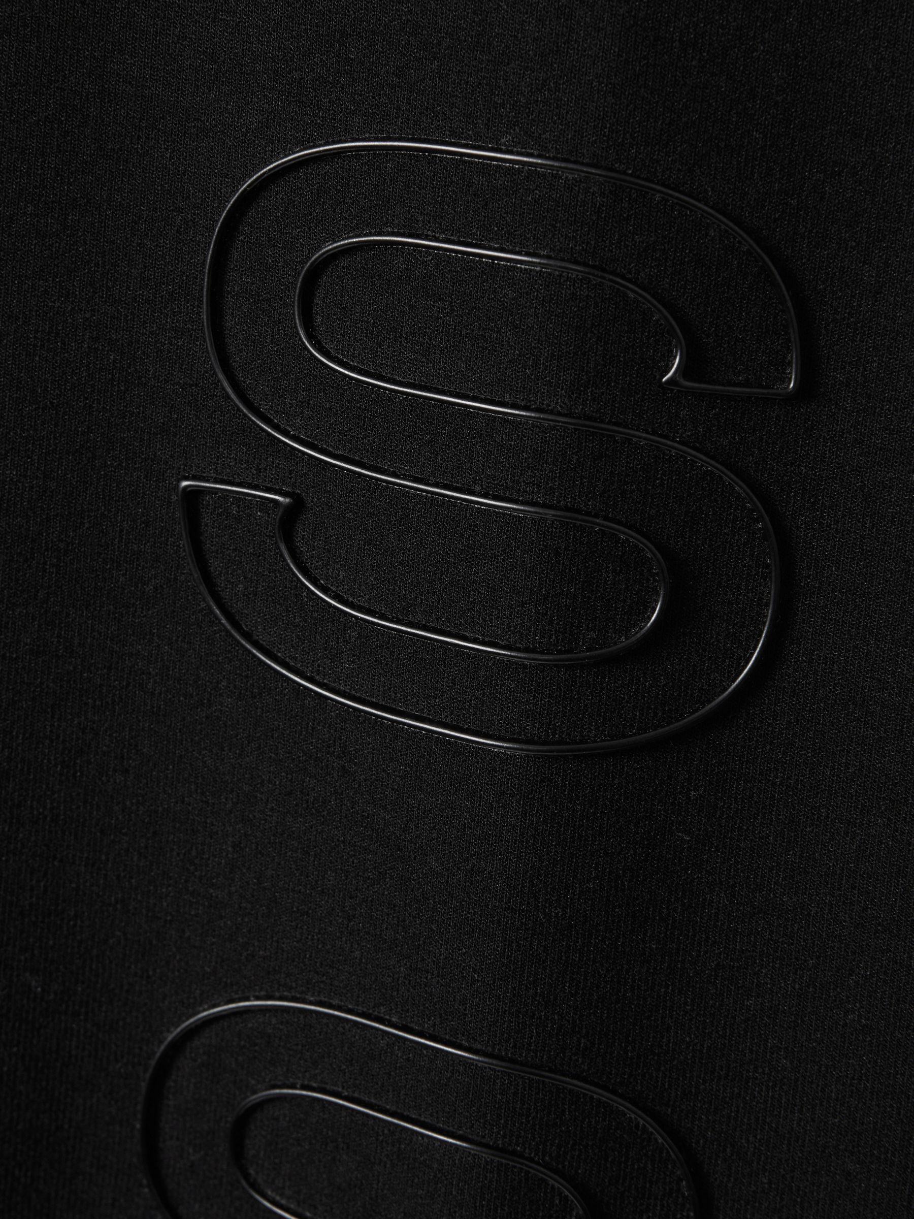 Interlock Jersey Half-Zip Funnel Neck Sweatshirt in Black