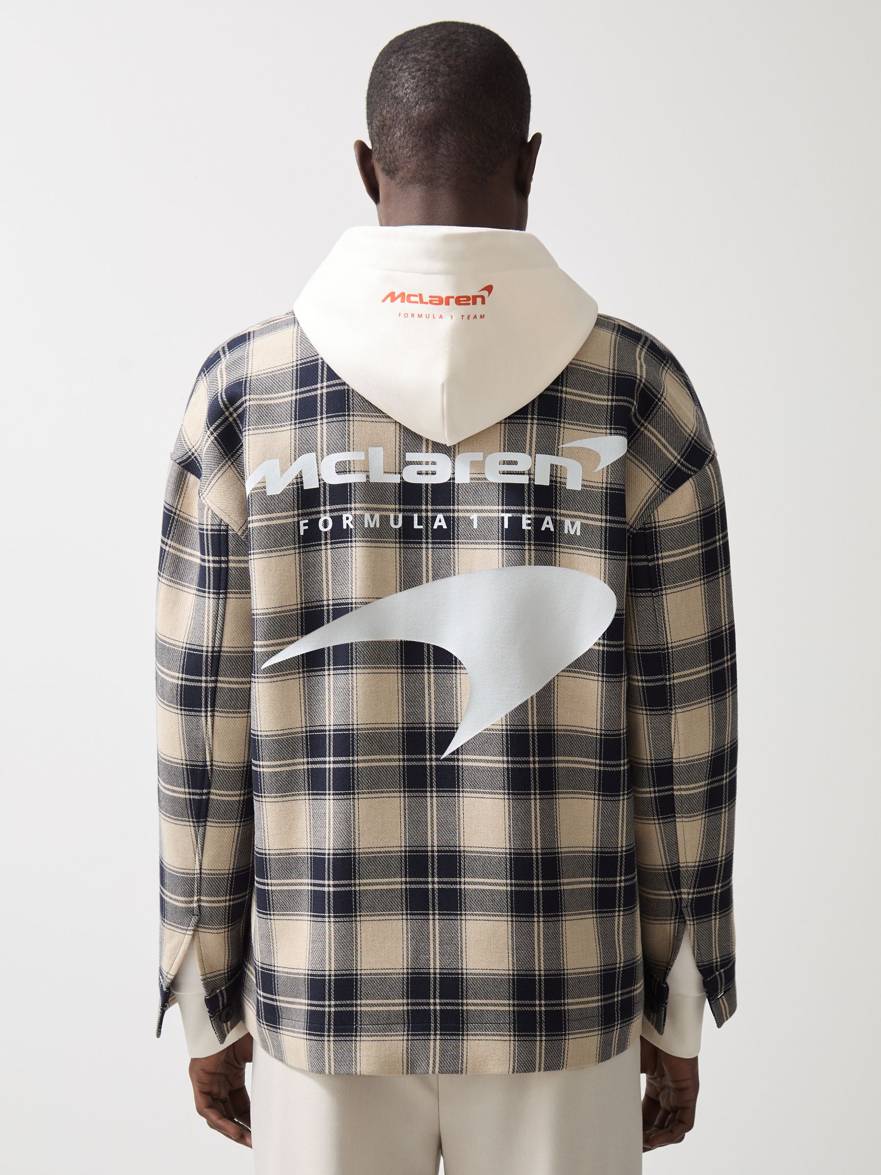 McLaren F1 Team Check Logo Overshirt in Navy/Off White