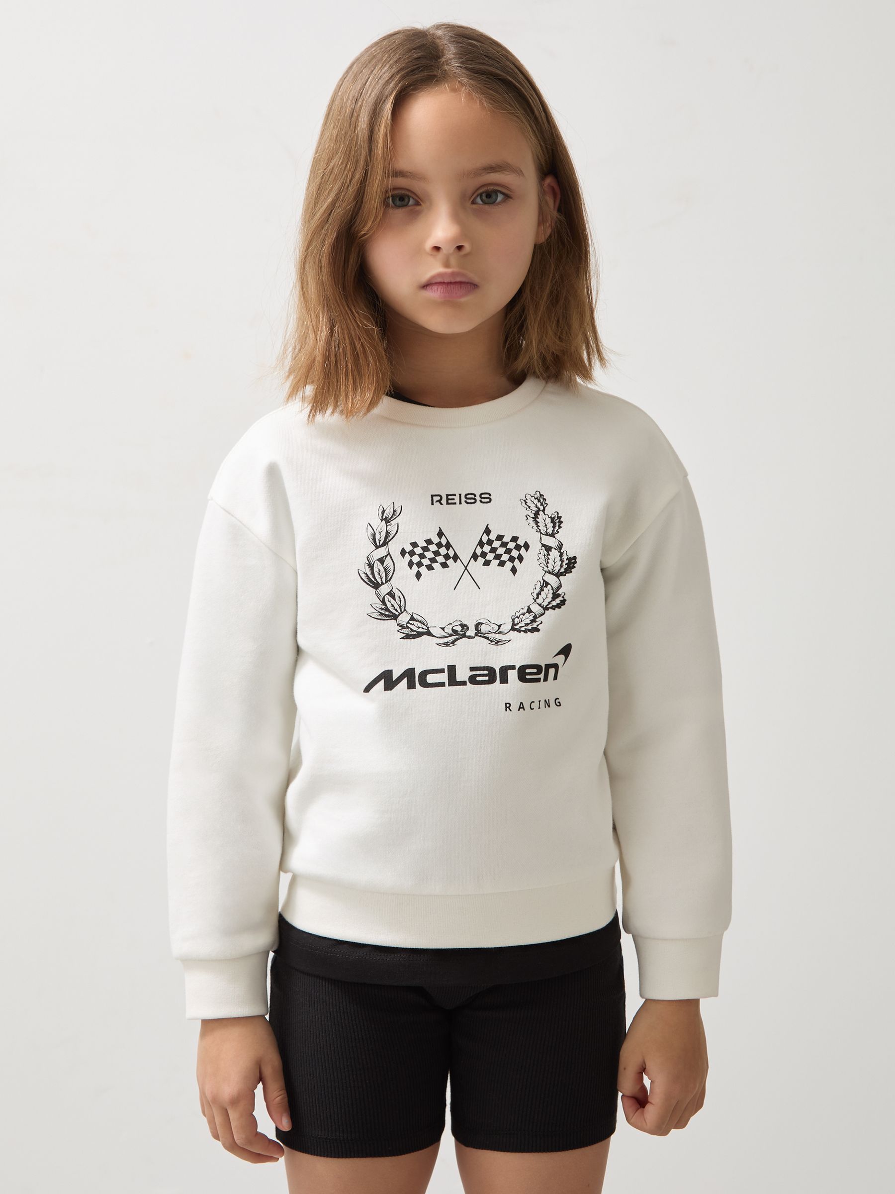 3-9 yrs McLaren F1 Team Laurel Print Sweatshirt in White