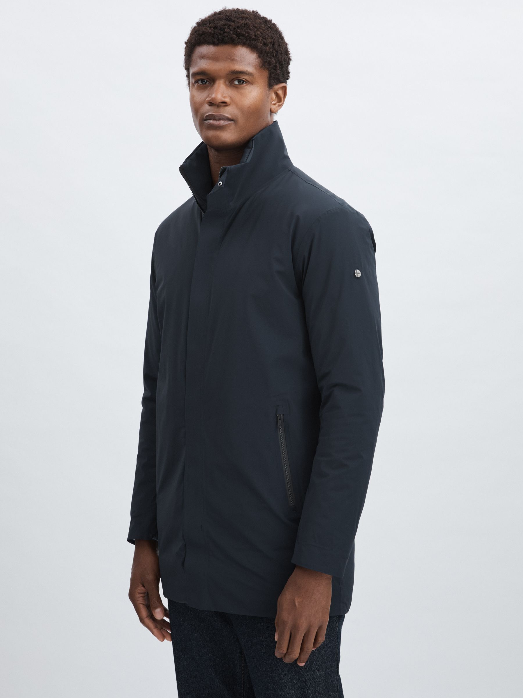 Scandinavian Edition Padded Wool Parka in Dark Blue