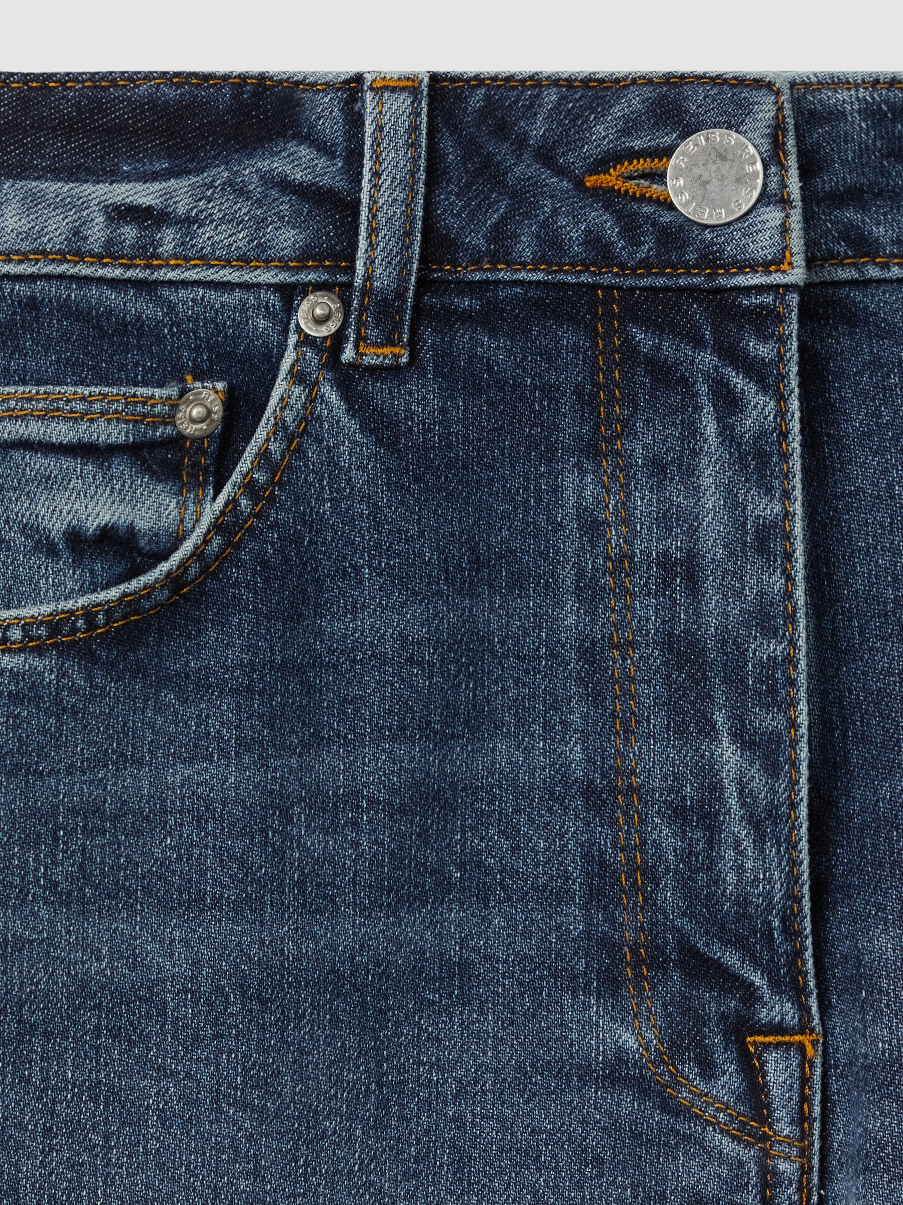 Mid-Rise Straight-Leg Jeans in Mid Blue