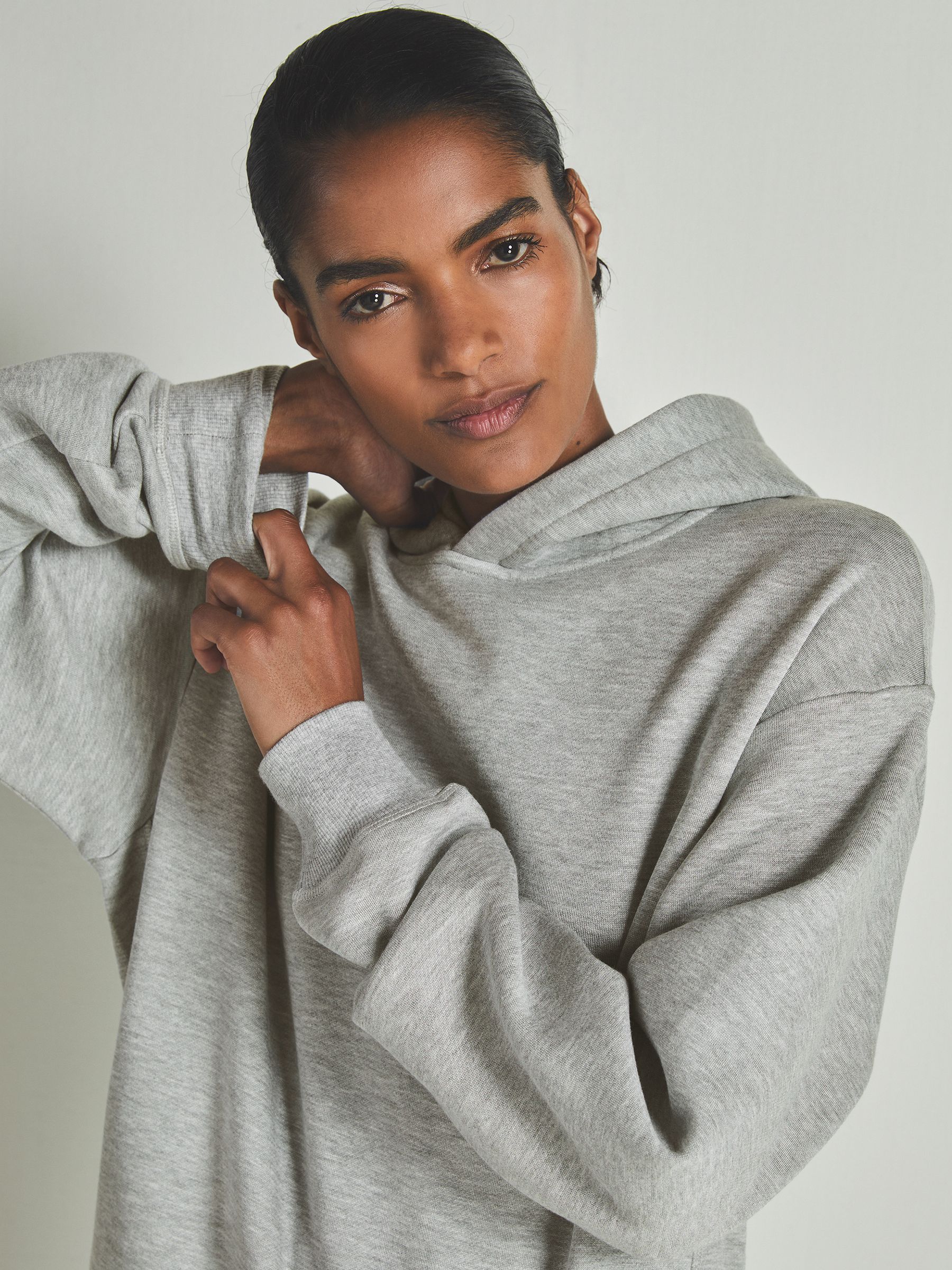 Reiss | Les 100 Ciels Modal-Blend Jersey Hoodie in Grey