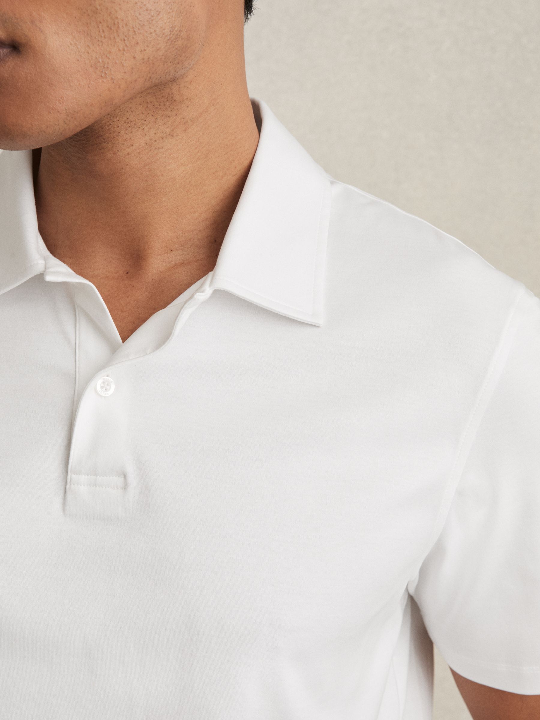 Air-Water Cotton Polo Shirt in White