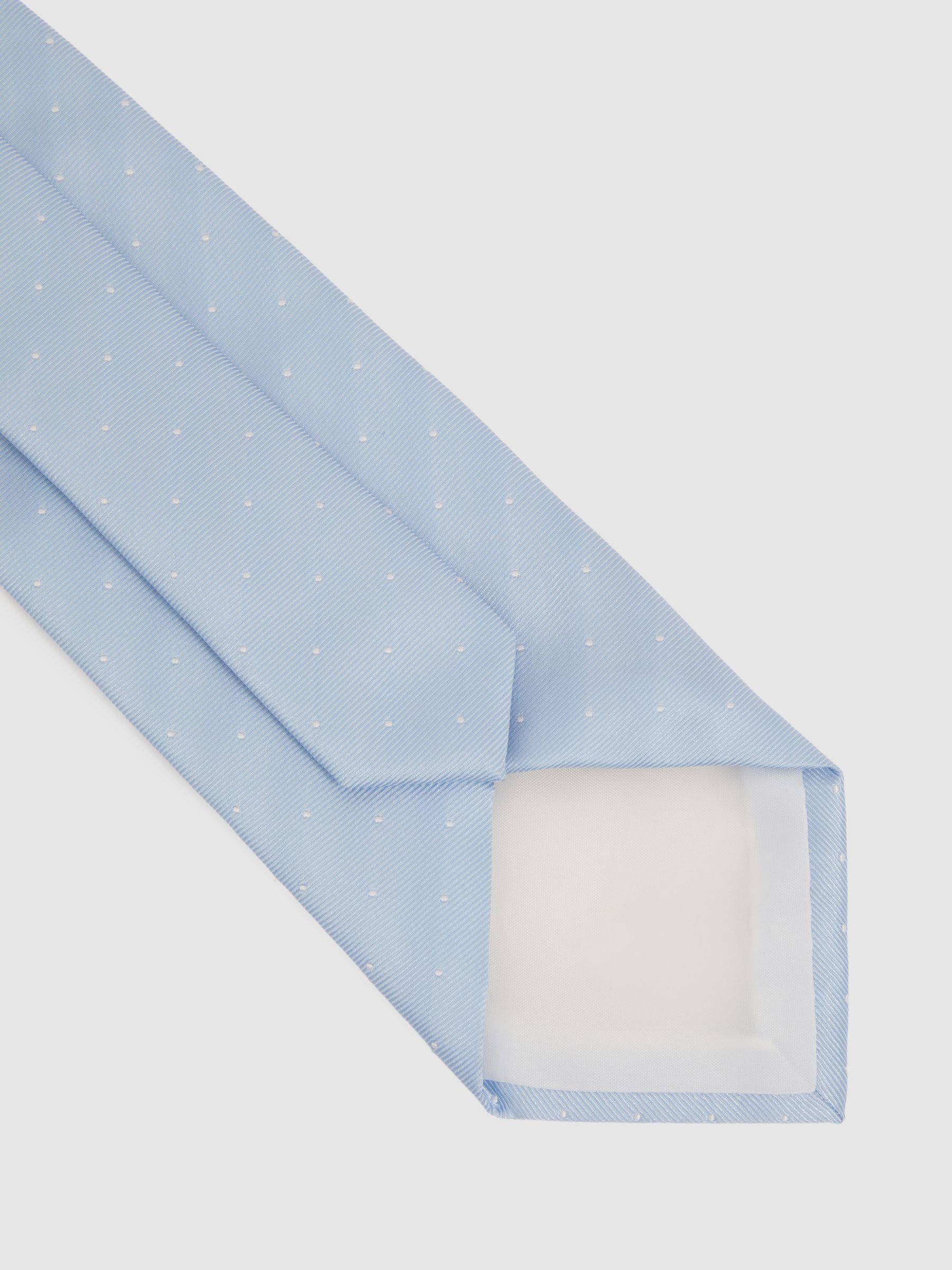 Polka Dot Silk Tie in Light Blue