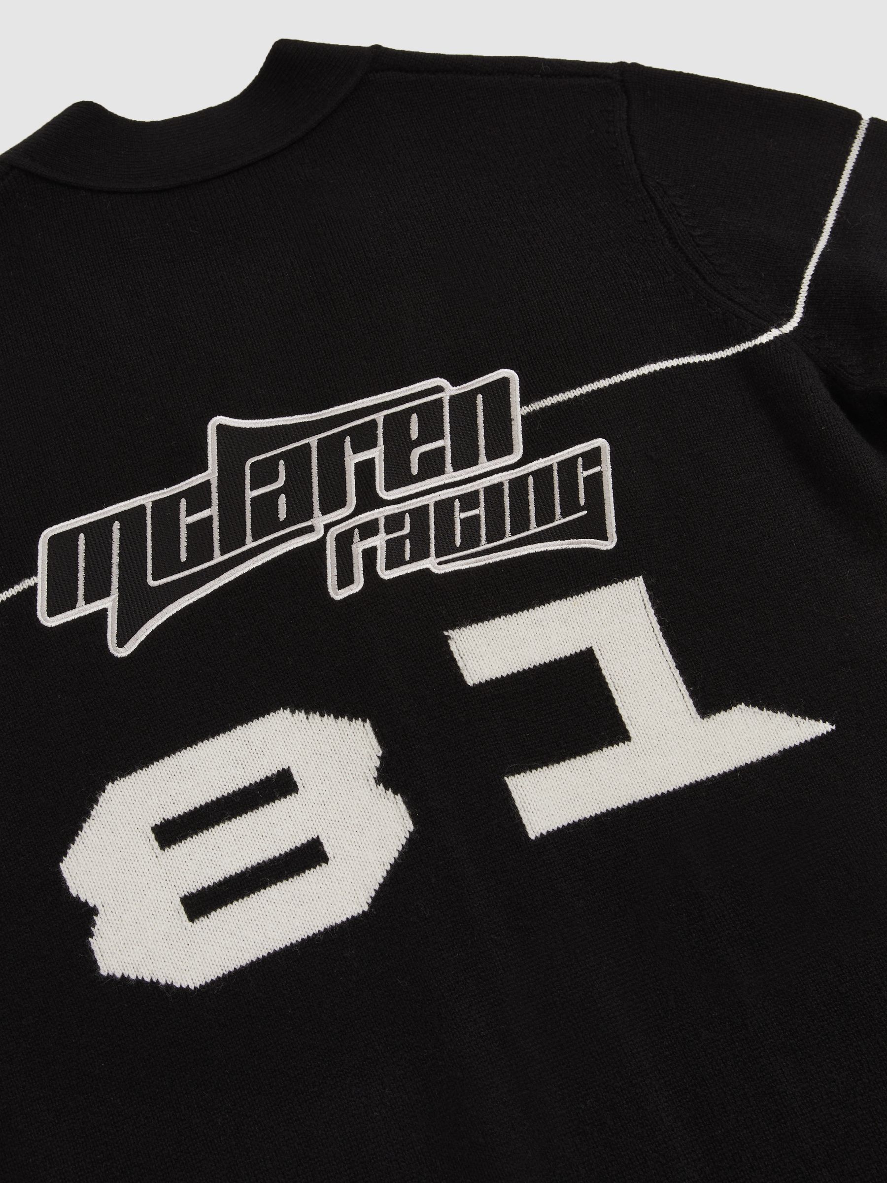 McLaren F1 Team Wool-Cashmere Varsity Cardigan in Black