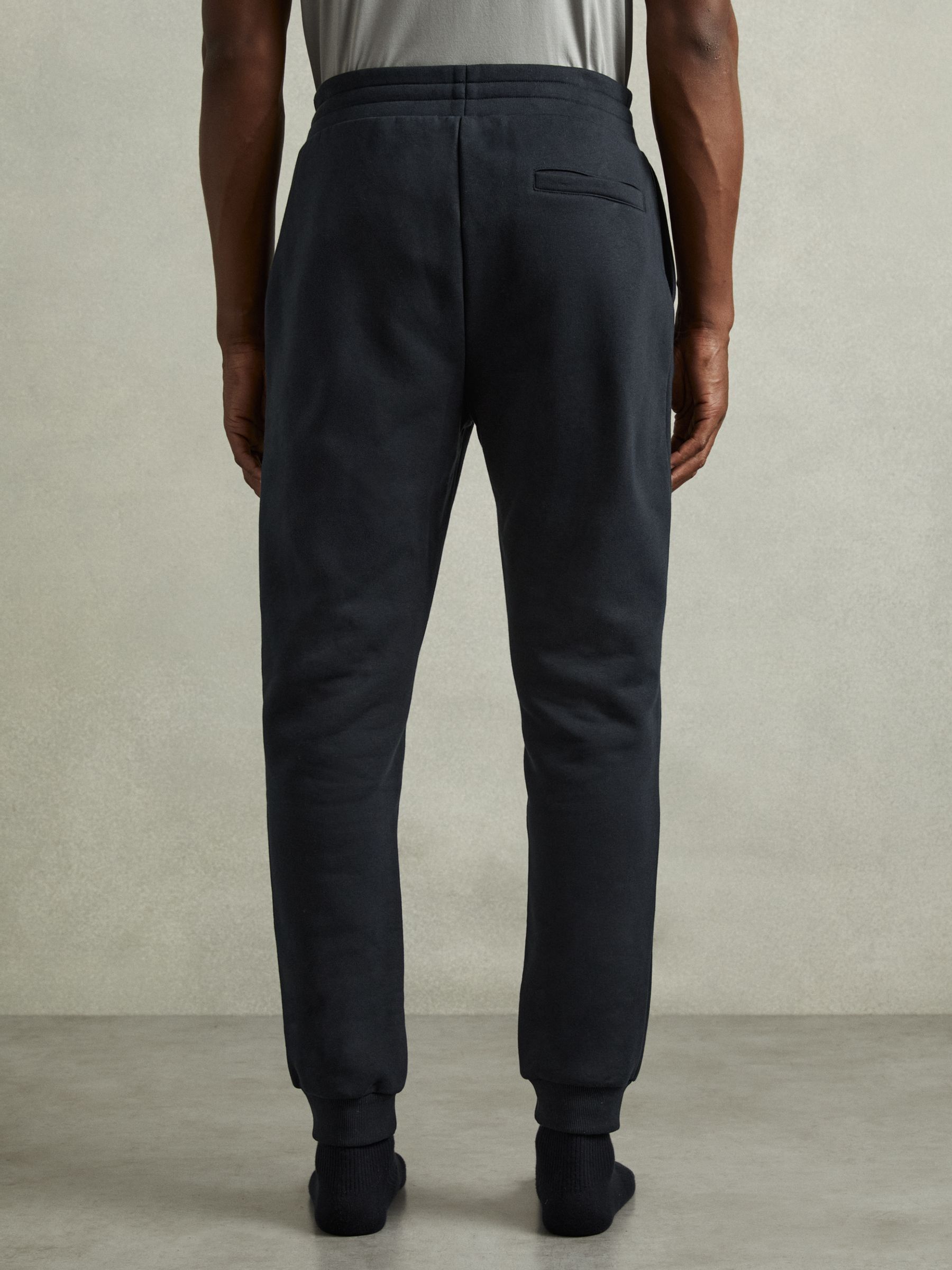Cotton-Blend Jersey Joggers in Navy