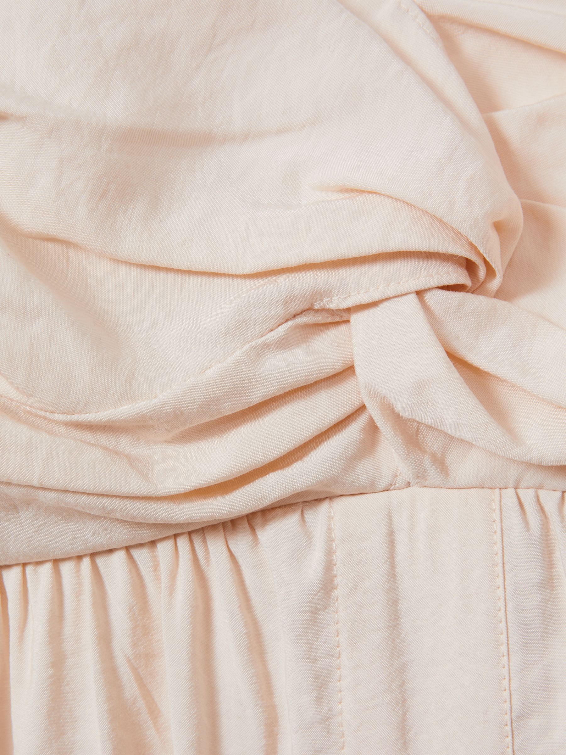 Bustier Bubble Hem Parachute Midi Dress in Neutral