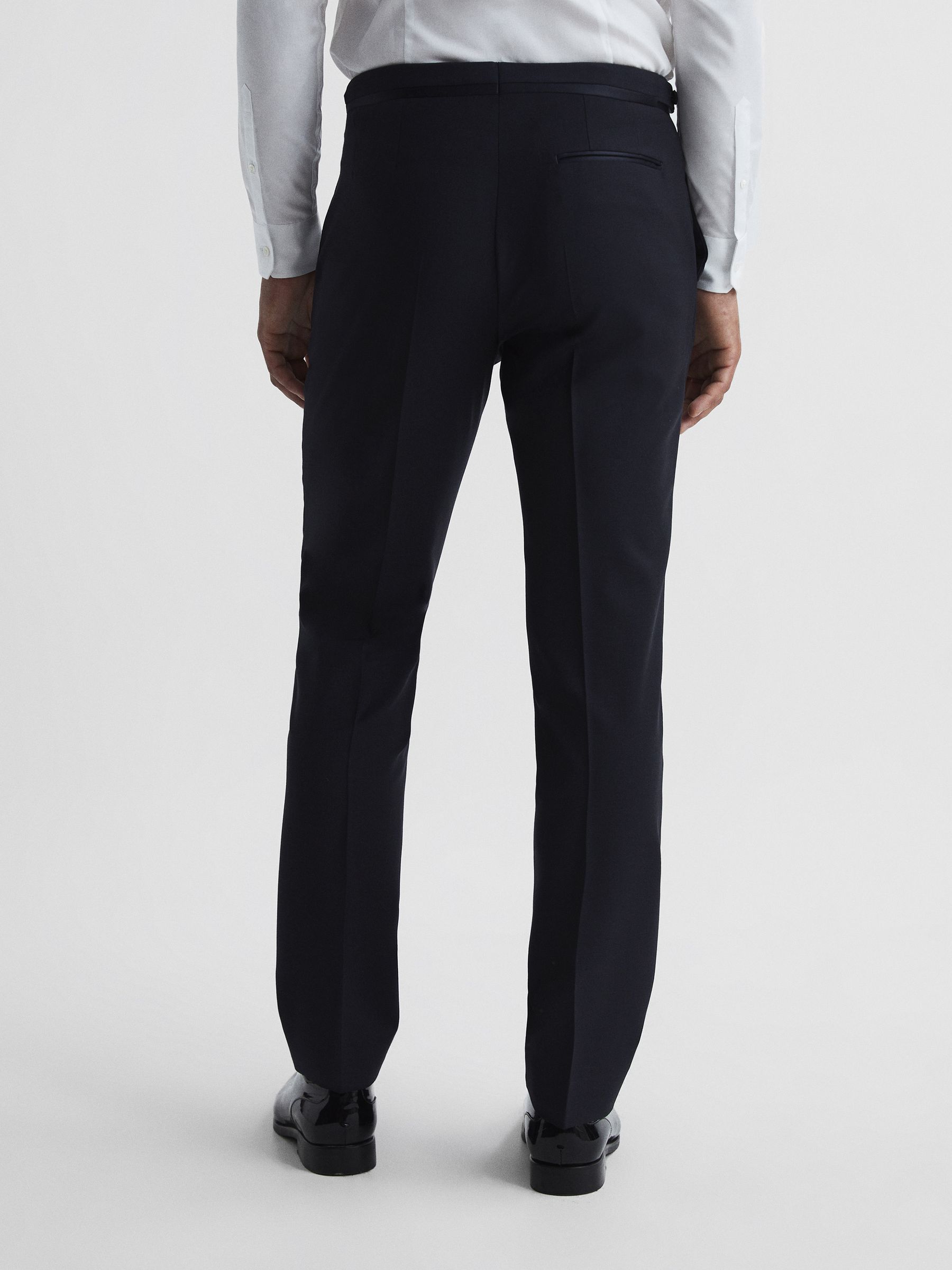 Standard Trim Modern Fit Tuxedo Trousers in Navy