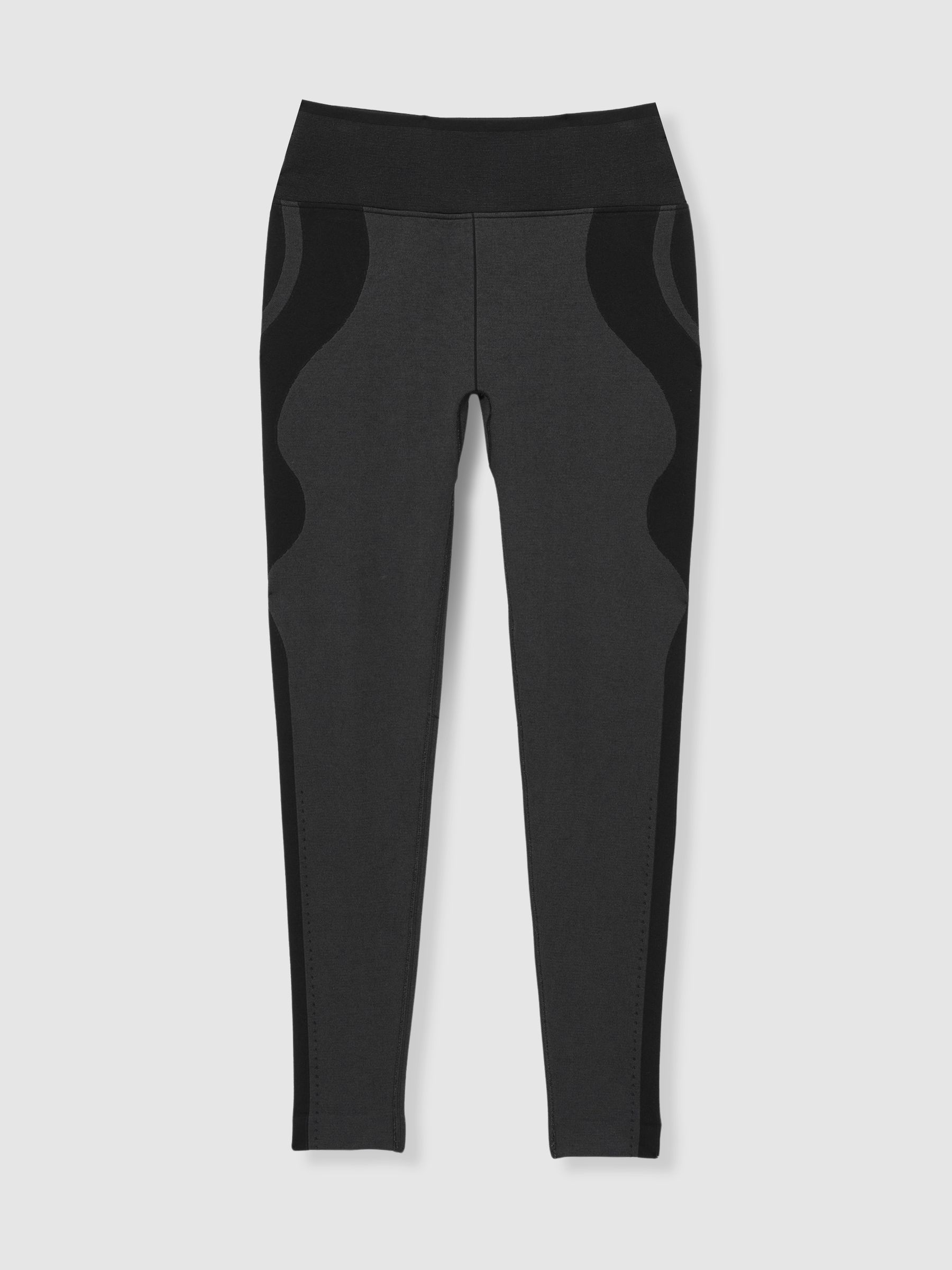 Wave-Stripe High-Rise Leggings in Black