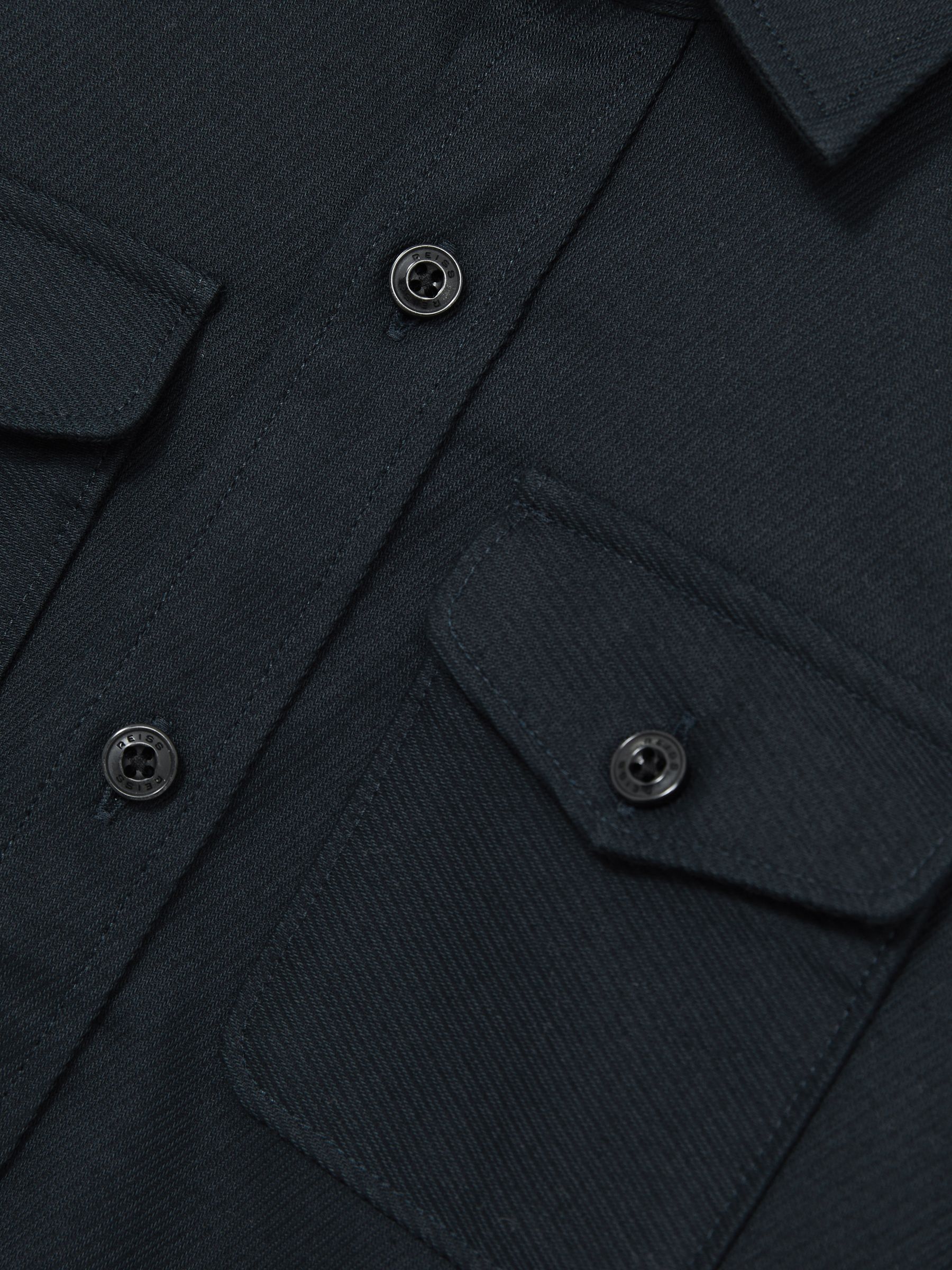 9-13 yrs Twin Pocket Textured Overshirt in Navy