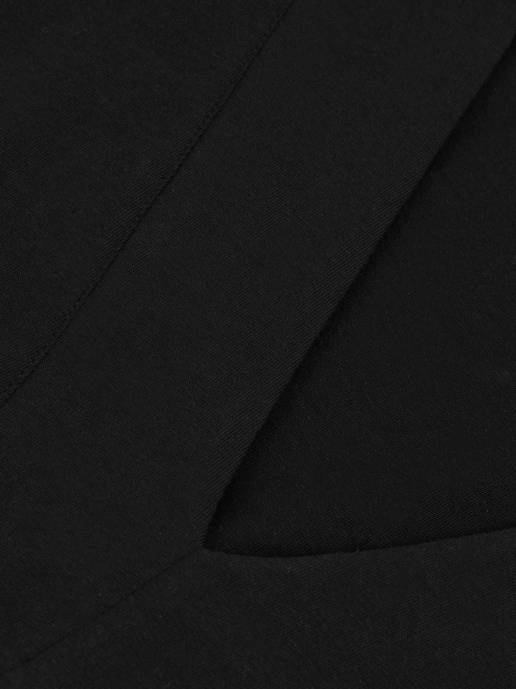 Cotton Shoulder-Pad V-Neck Top in Black