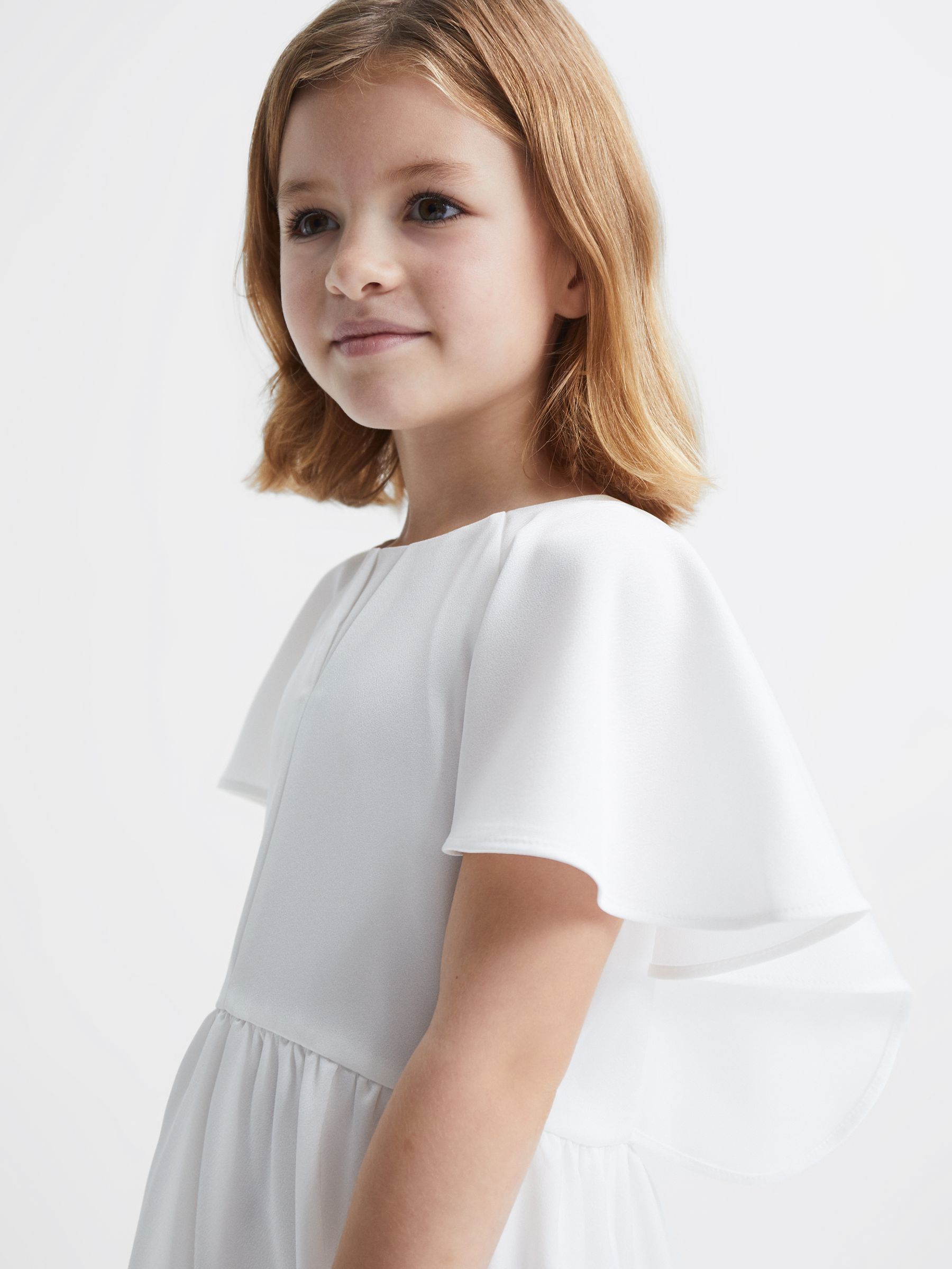 9-12 yrs Satin Midi Dress in Ivory