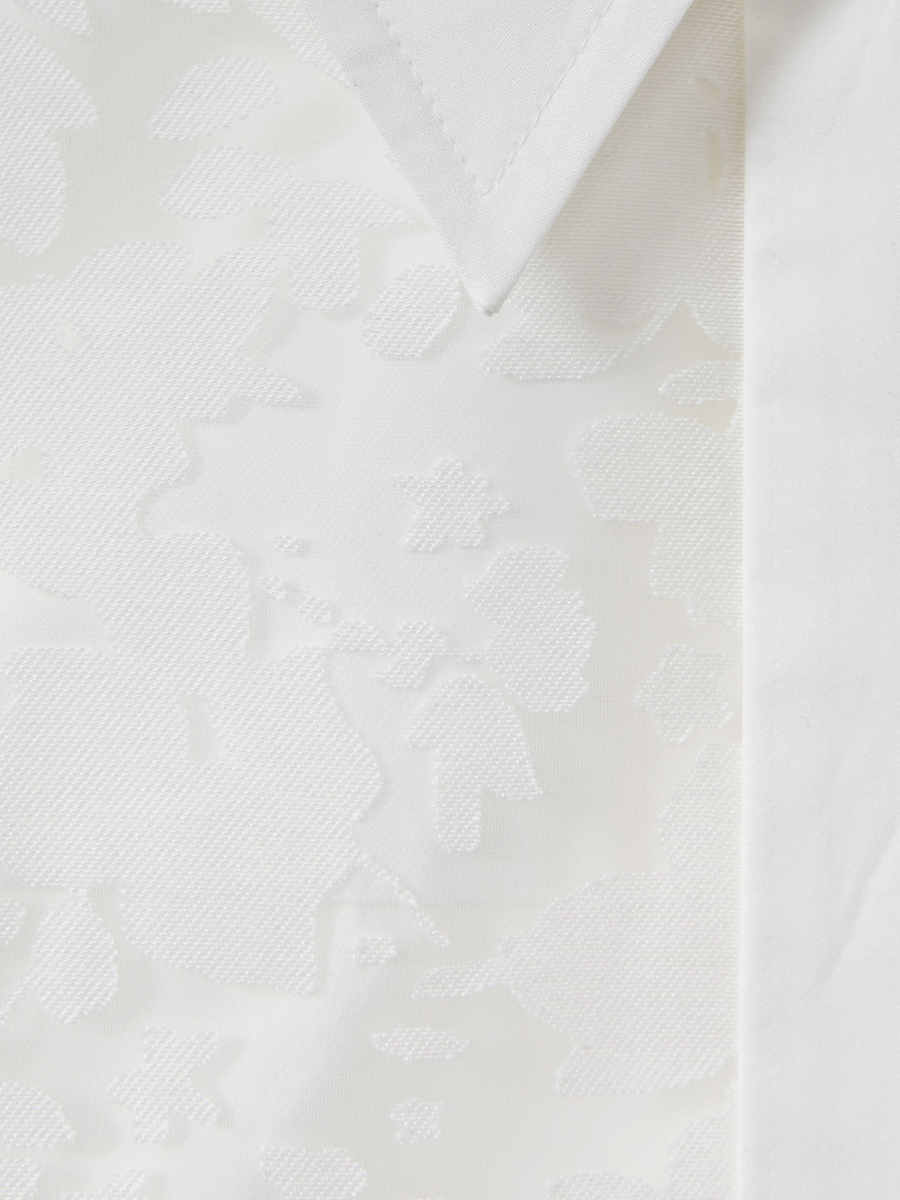 Cotton Burnout Floral Shirt in Ivory