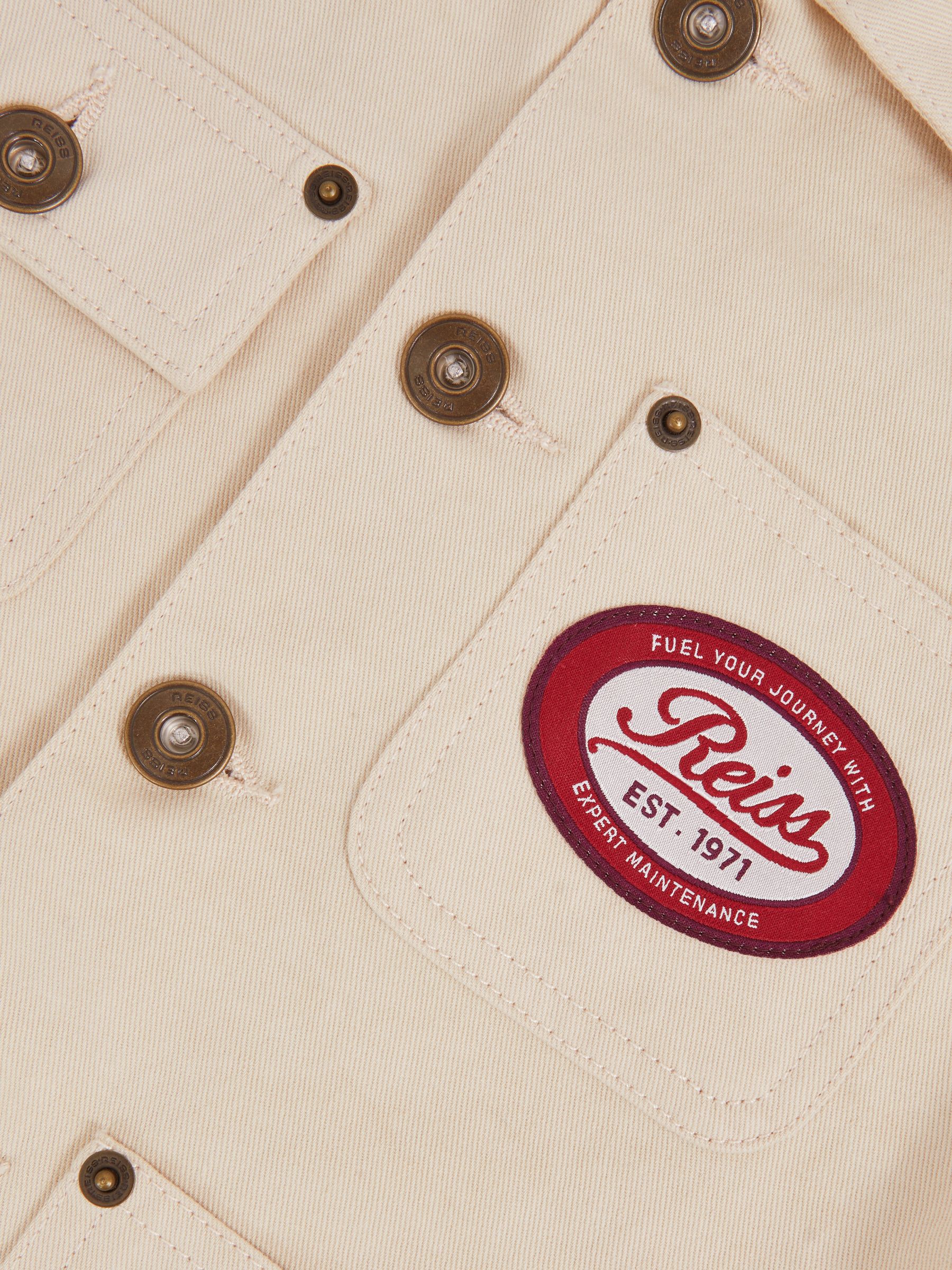 9-13 yrs Denim Motor Cars Overshirt in Off White