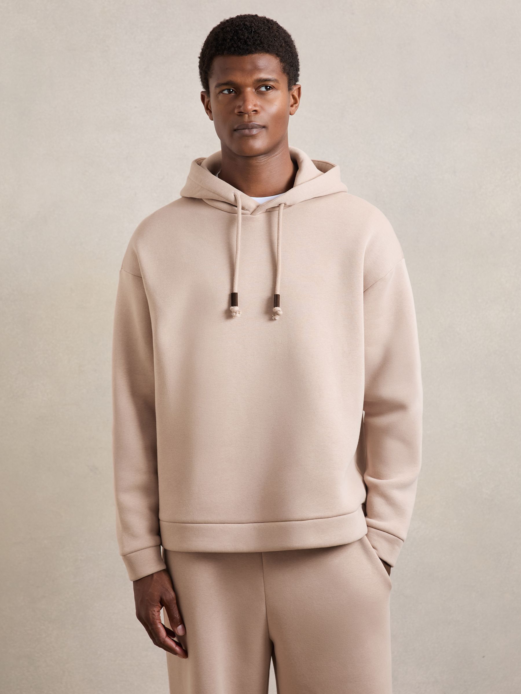 Cotton-Blend Fleece Hoodie in Pink