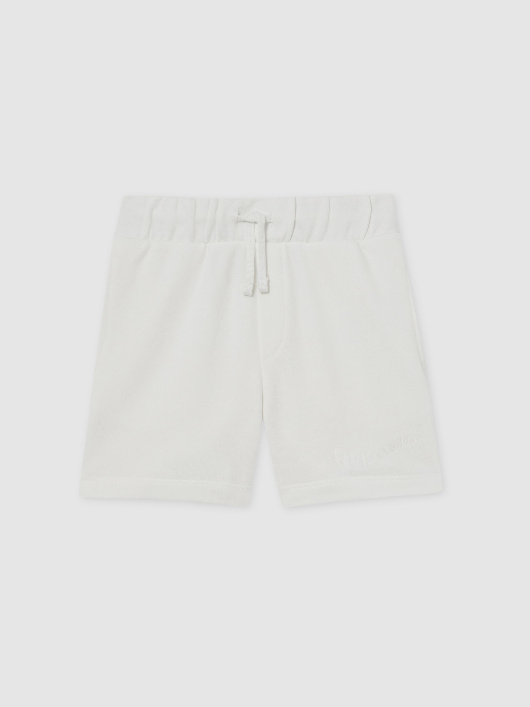 13-14 yrs Cotton Brand-Embroidered Shorts in Off White