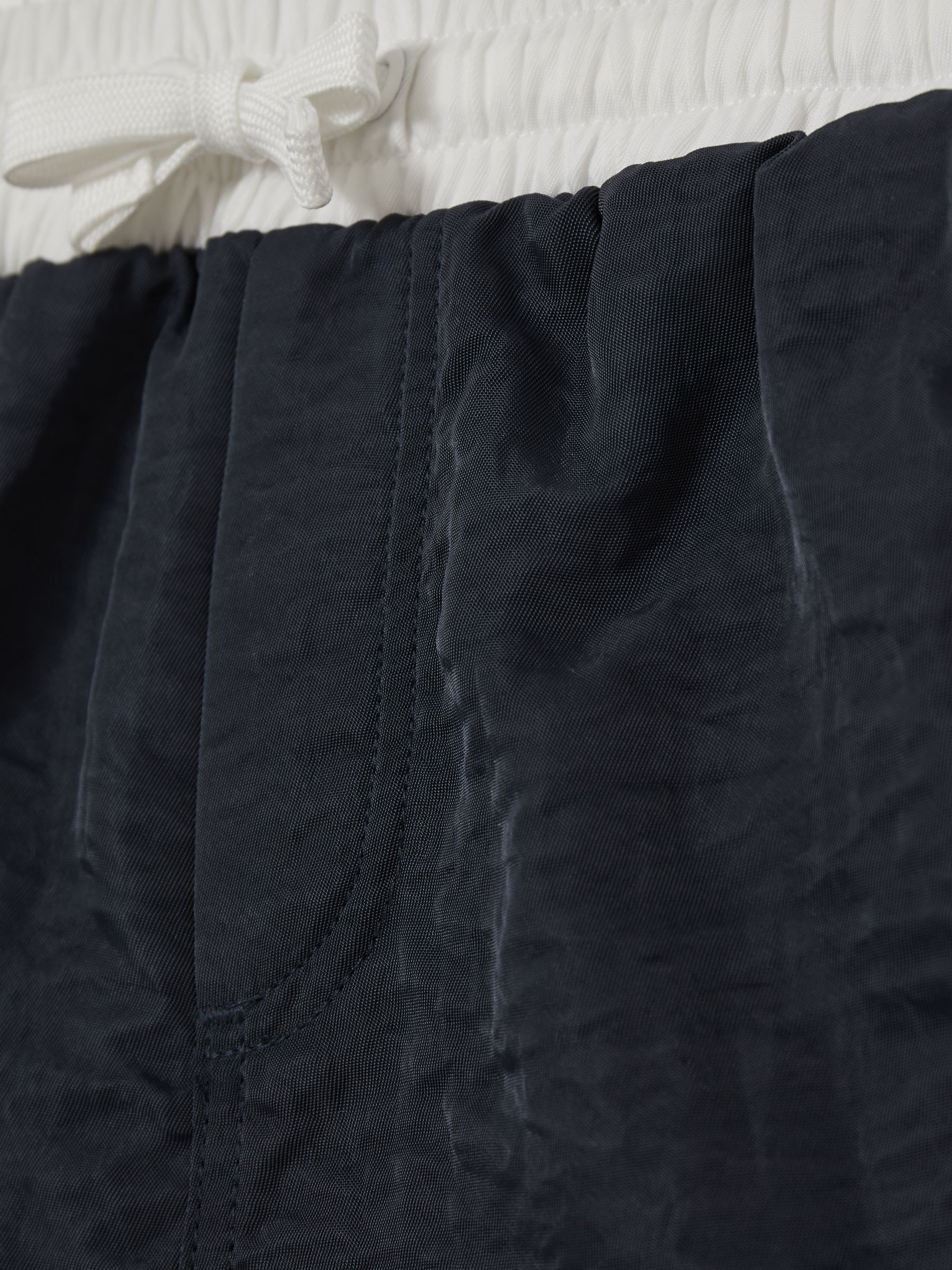 Colourblock Piped Swim Shorts in Navy/White