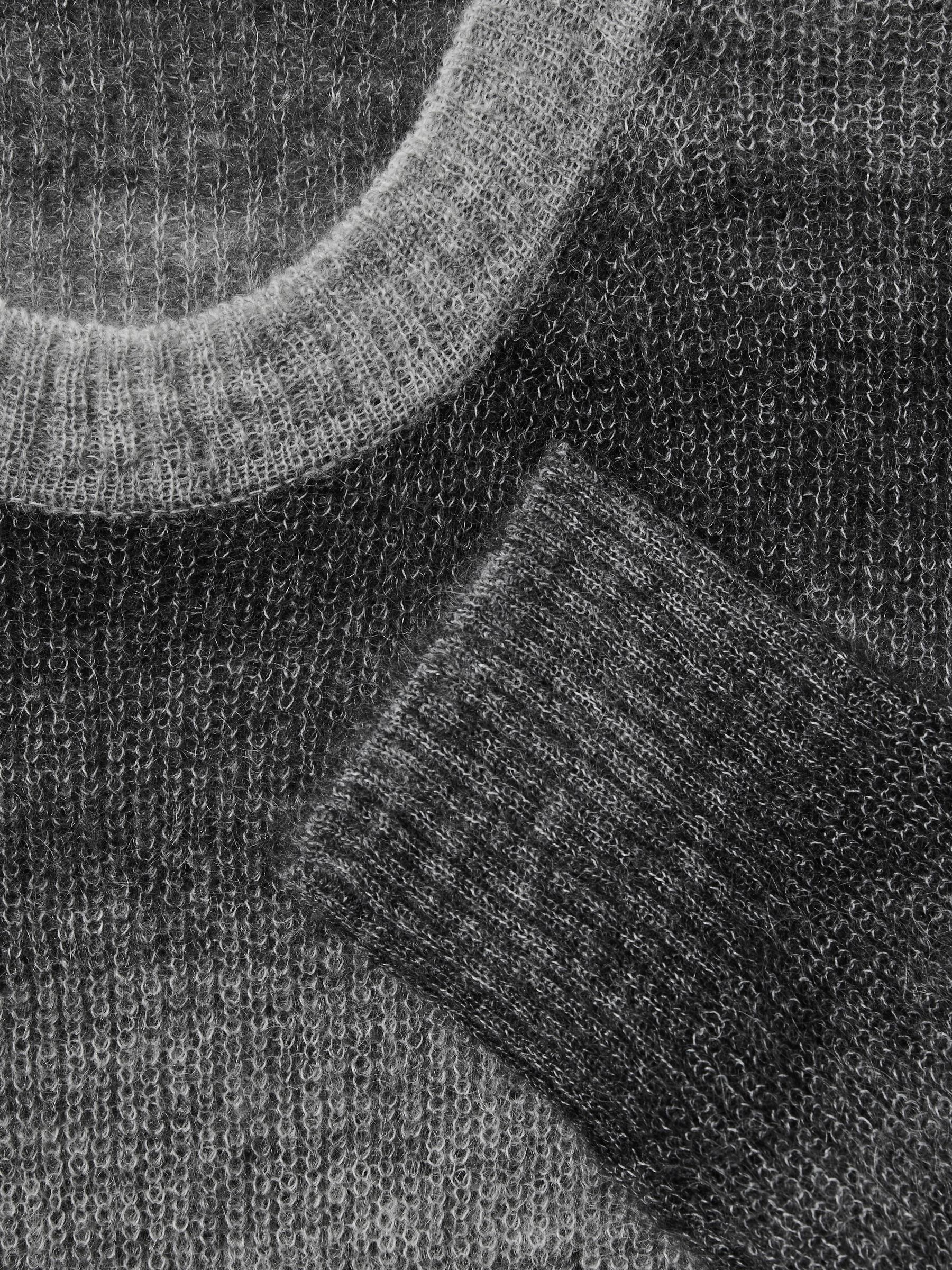 Paige Ombré-Striped Jumper With Mohair in Contrast Stripe Grey