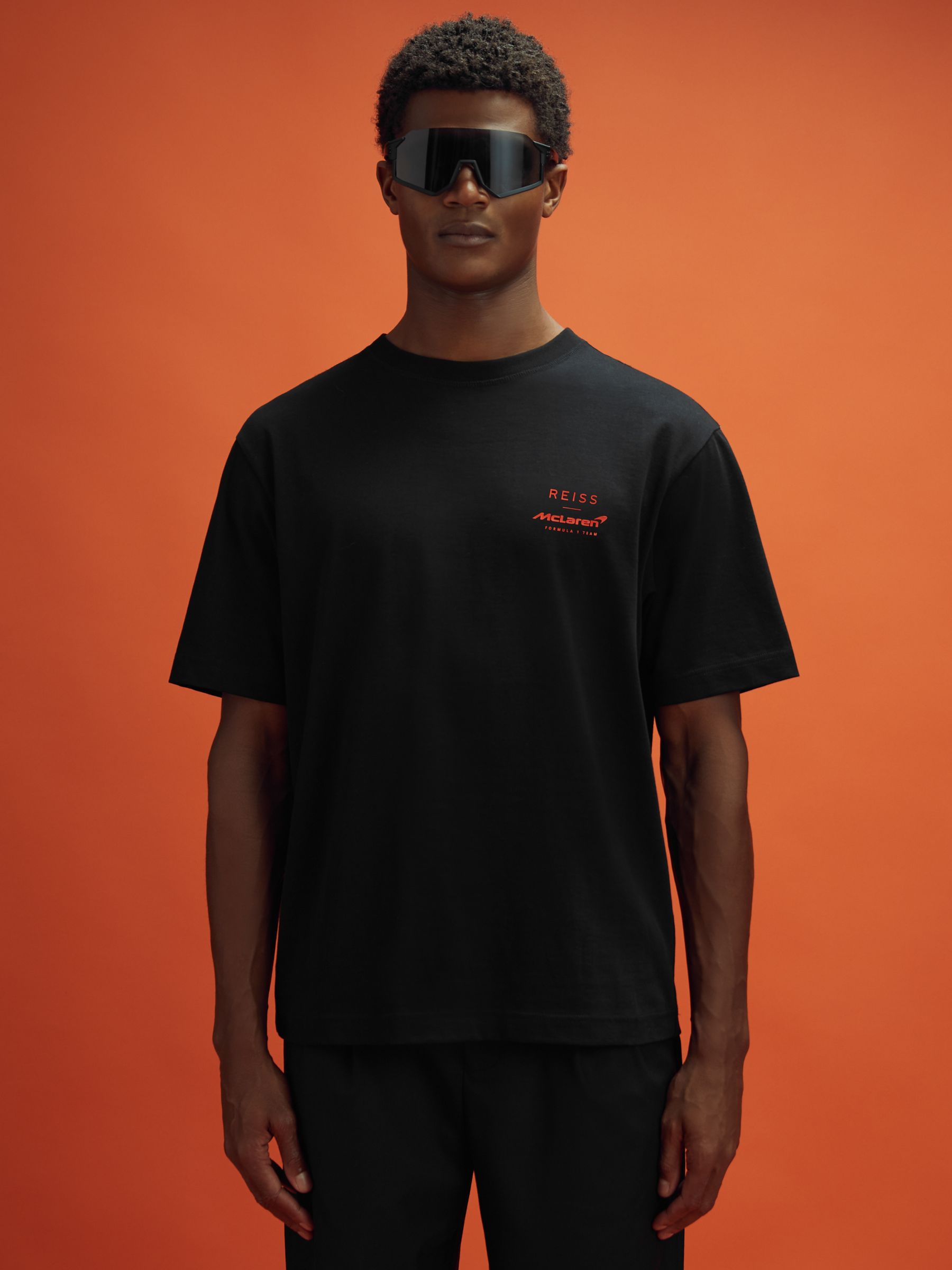 McLaren F1 Oversized Cotton Crew Neck T-Shirt in Black