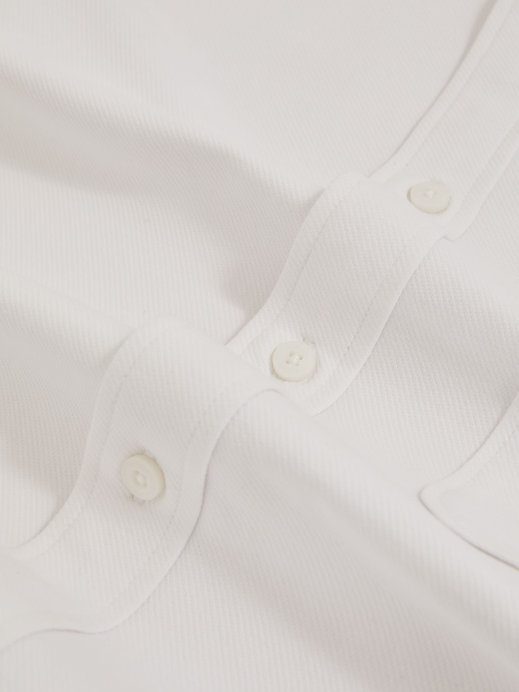 Cotton-Twill Cutaway-Collar Overshirt in White