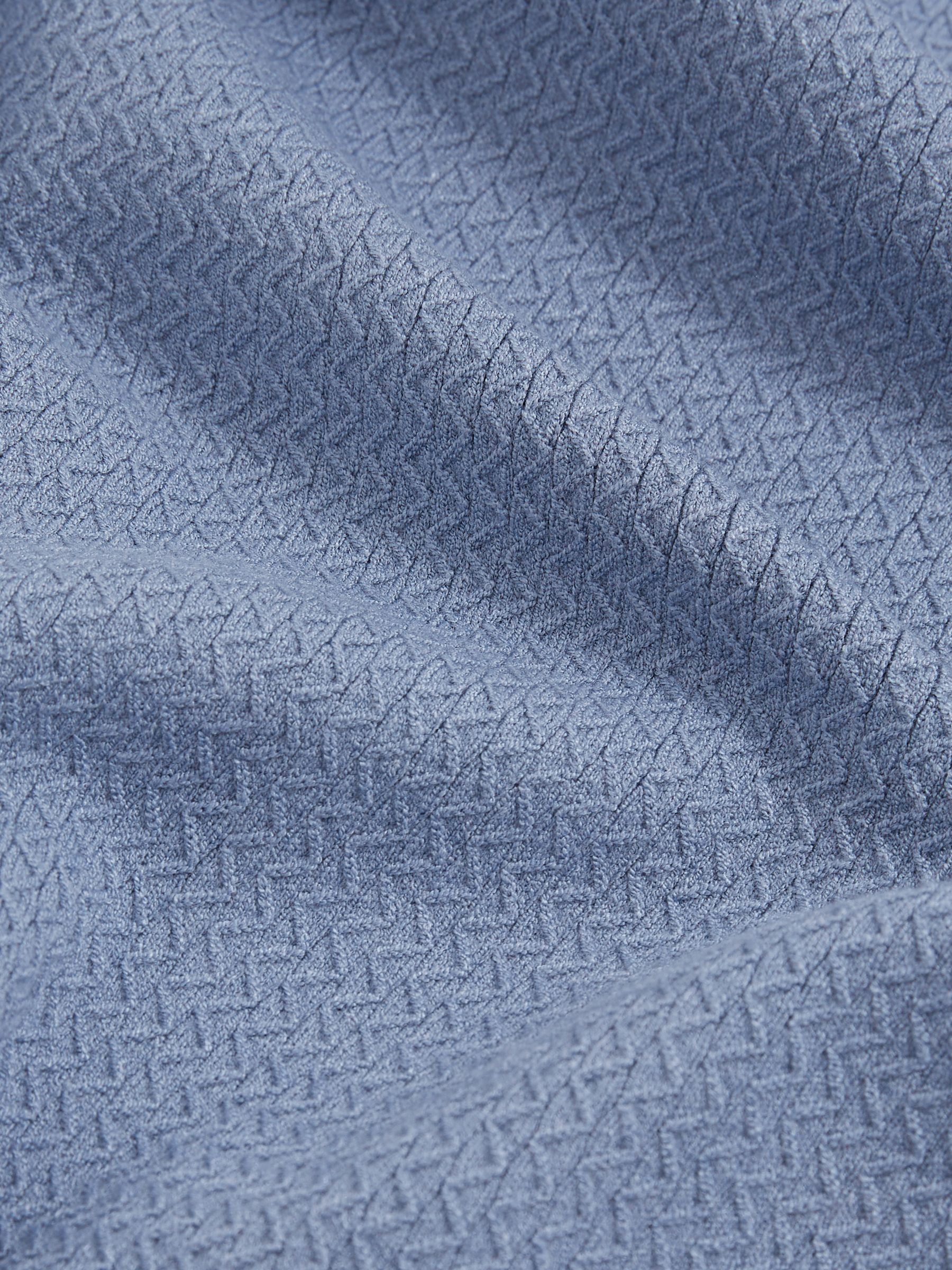 Open-Collar Knit Polo Shirt in Cornflower Blue