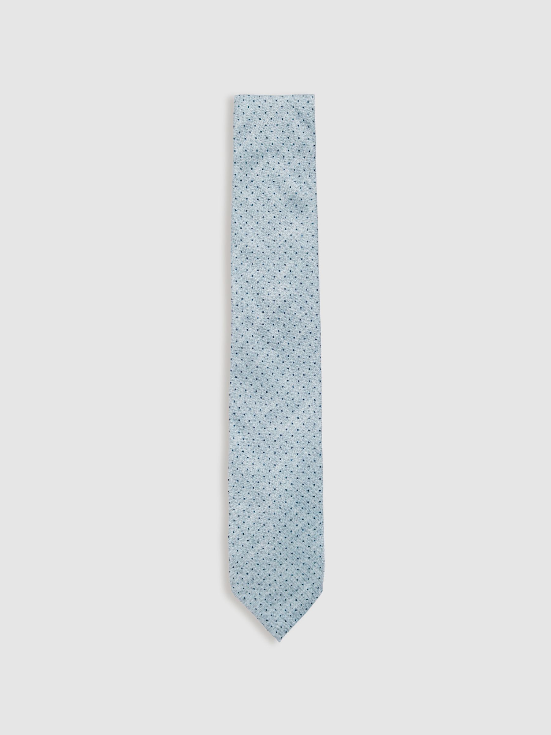 Silk Pin-Dot Tie in Soft Blue