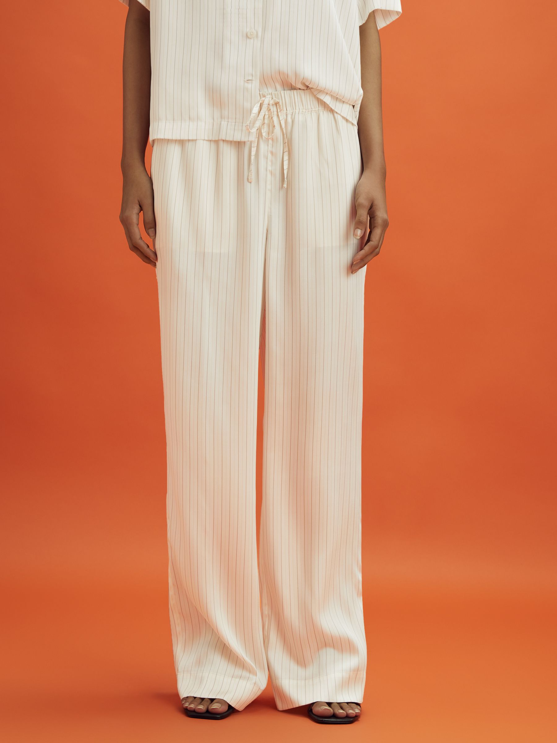 McLaren F1 Monte Carlo Wide Leg Drawstring Trousers in White Multi