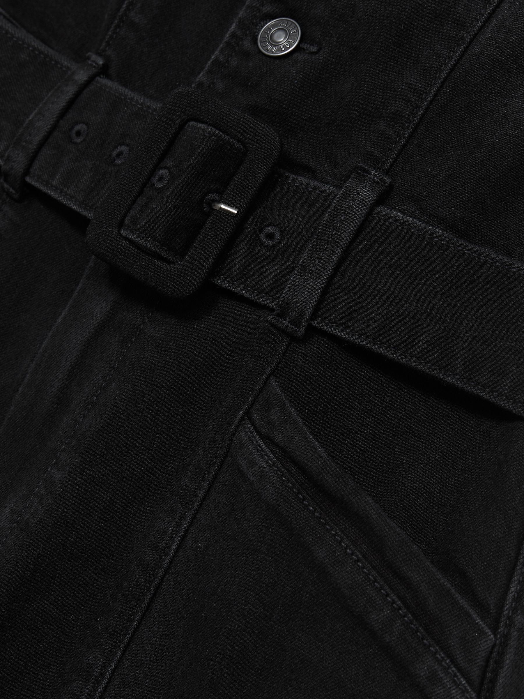 Paige Sleeveless Denim Jumpsuit in Washed Black