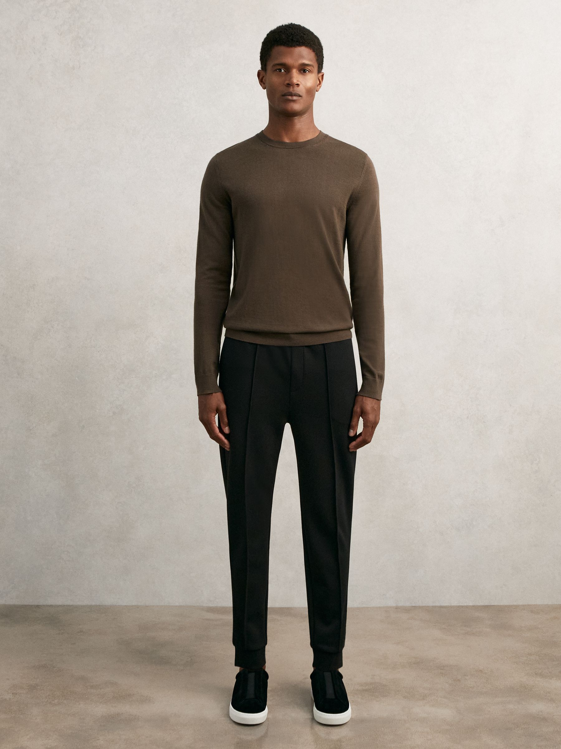 Stretch Jersey Tailored Joggers in Black