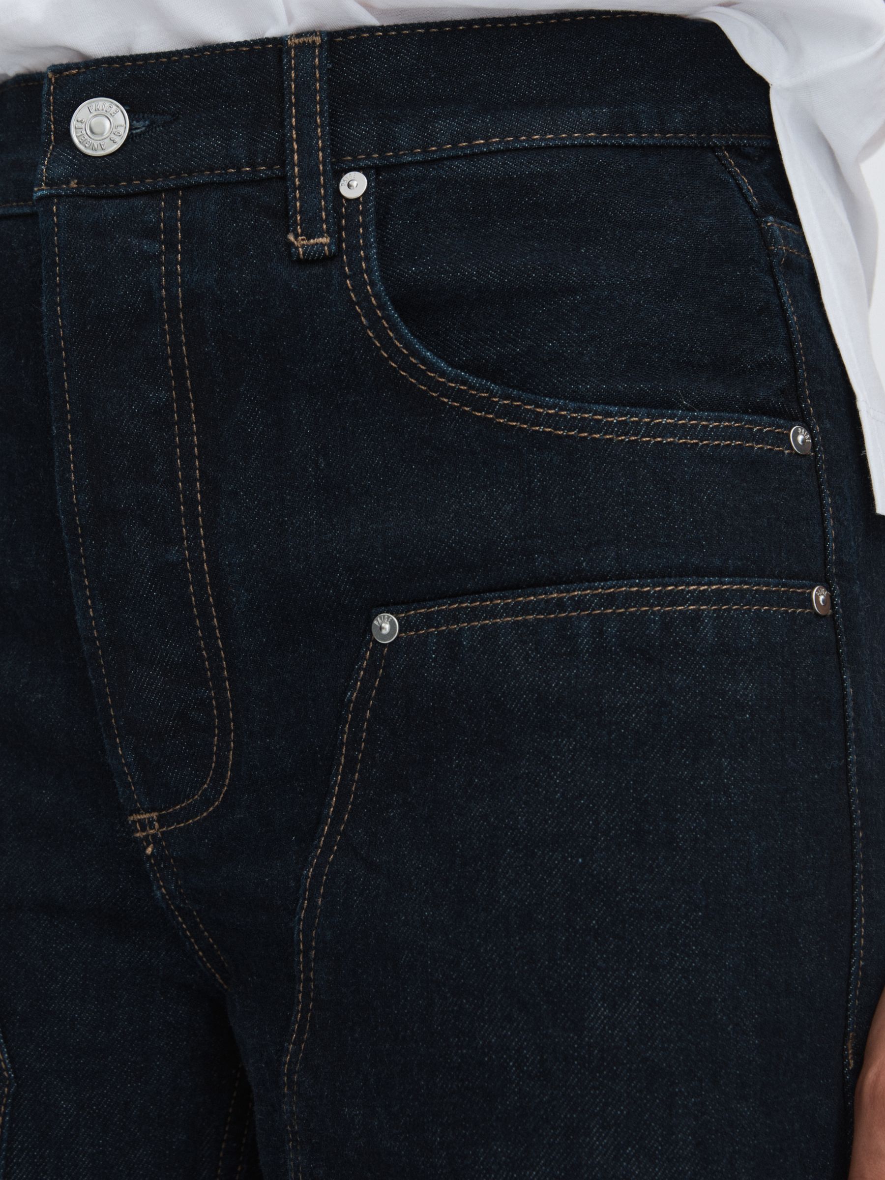 Paige Barrel-Leg Workwear Jeans in Black/Navy