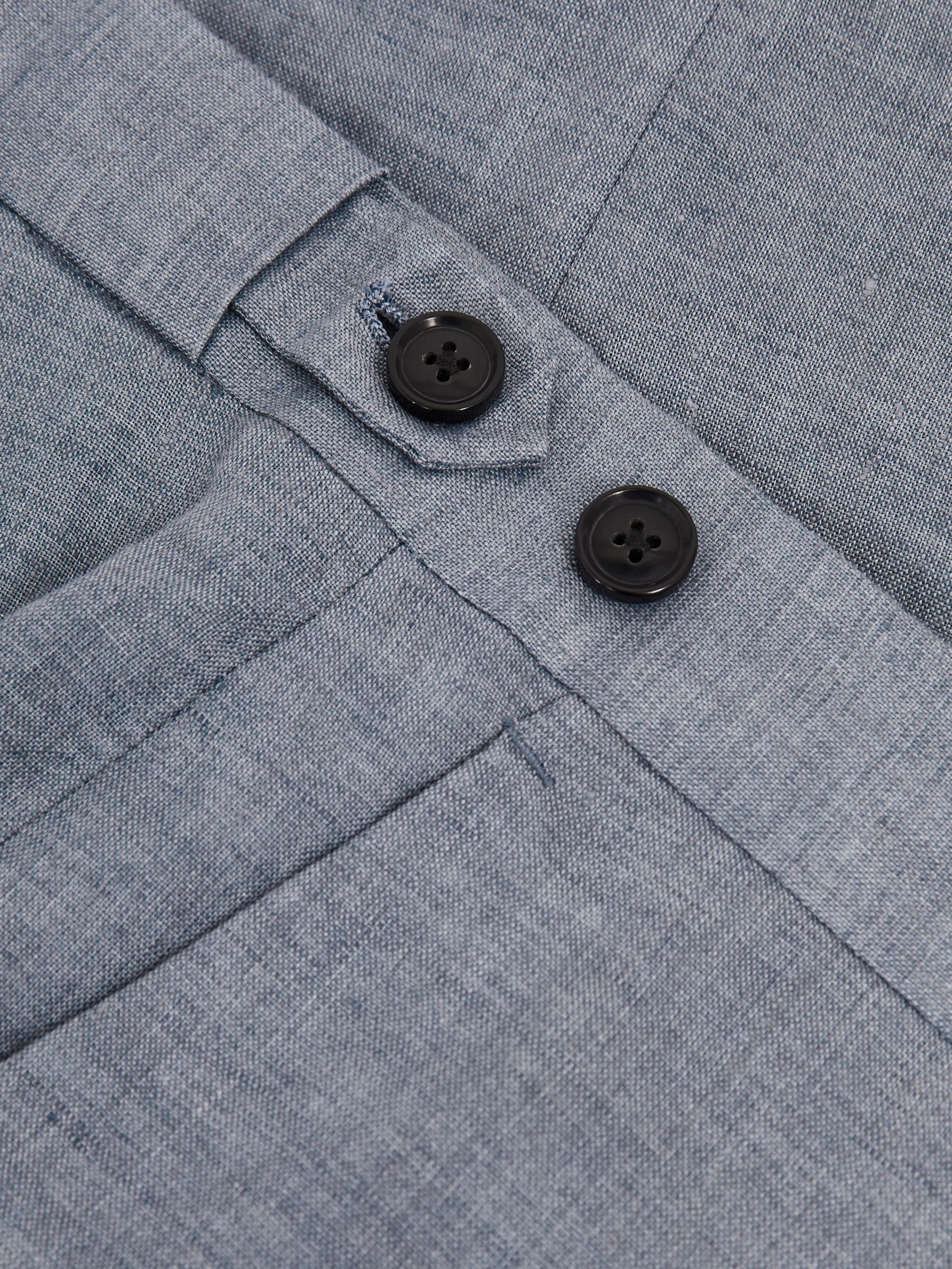 Linen Slim-Fit Suit Trousers in Airforce Blue