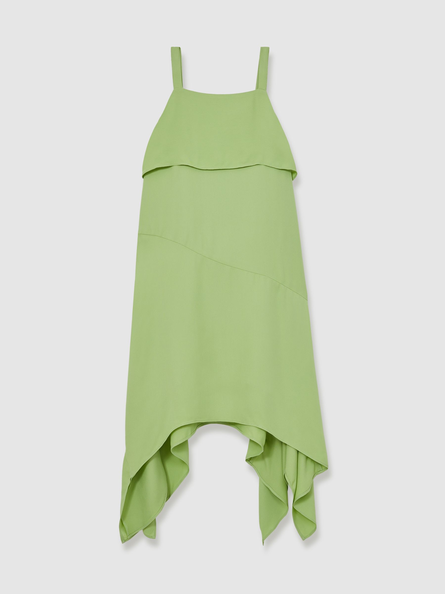 4-9 yrs Handkerchief-Hem Sleeveless Dress in Green