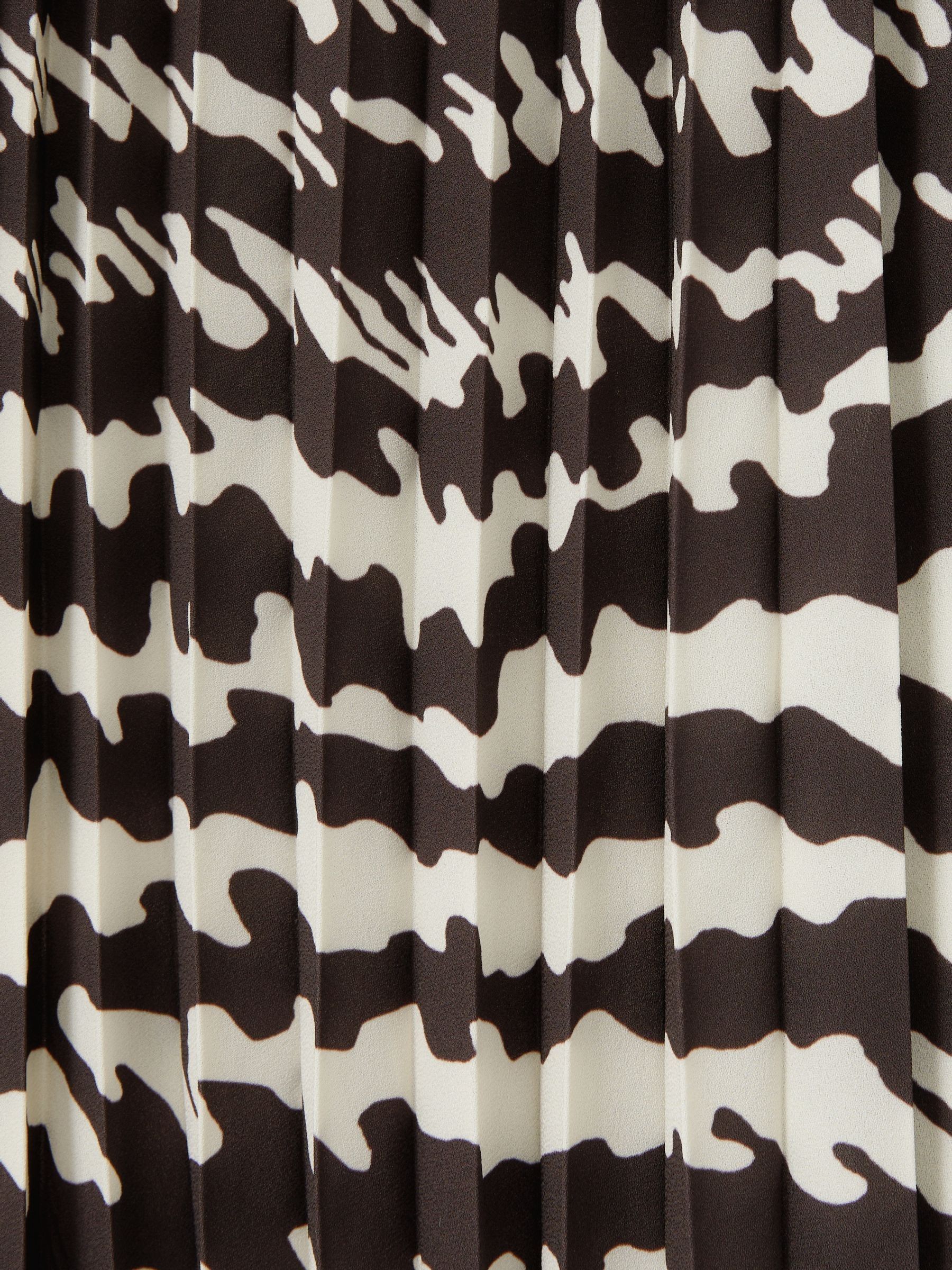 Florere Pleated Frill Midi Dress in Chocolate