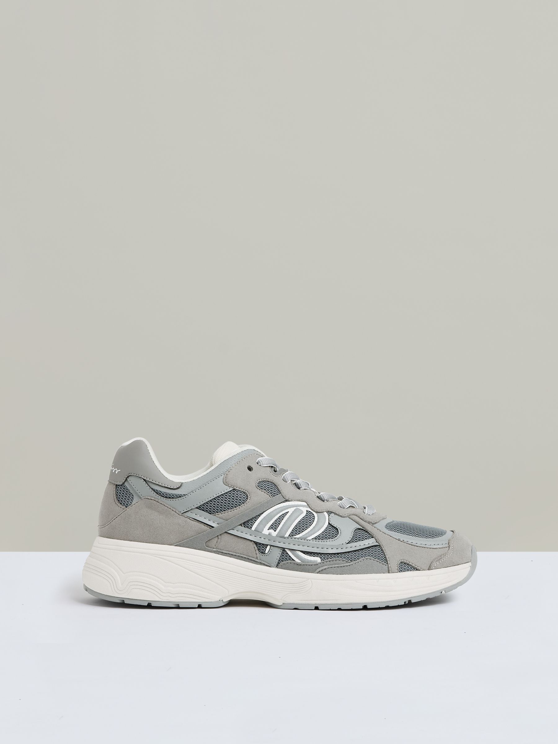 Nubuck and Mesh Trainers in Grey