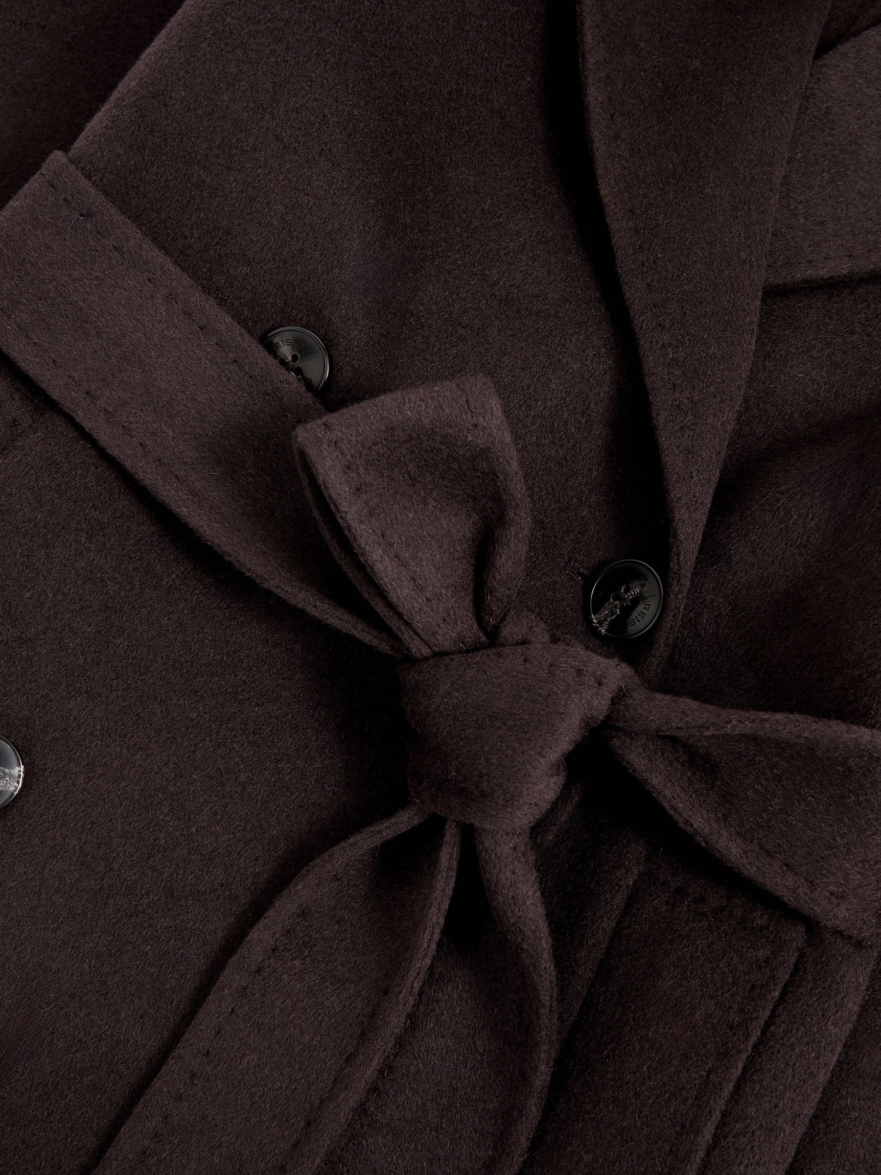 Petite Double-Breasted Blindseam Coat Wool-Blend in Aubergine