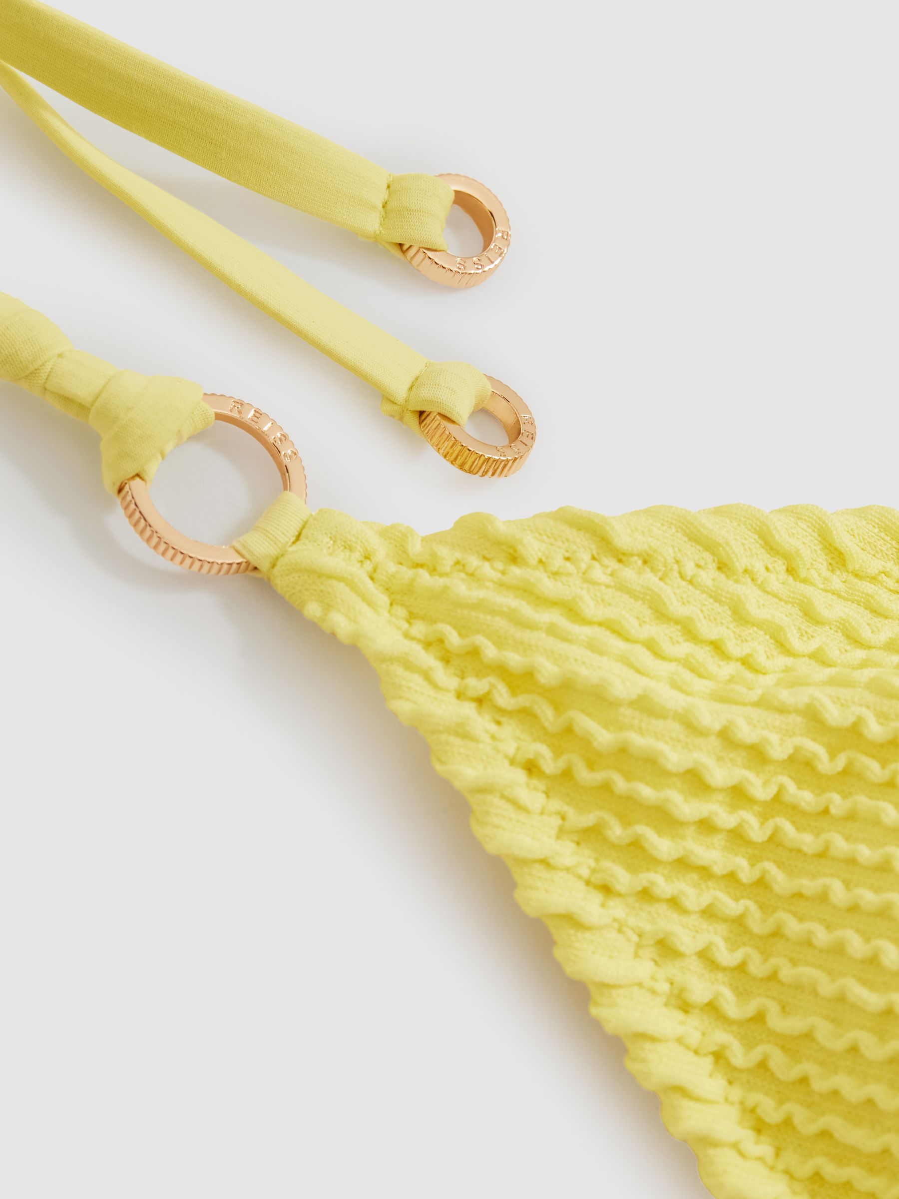 Printed Triangle Bikini Top in Lemon Yellow