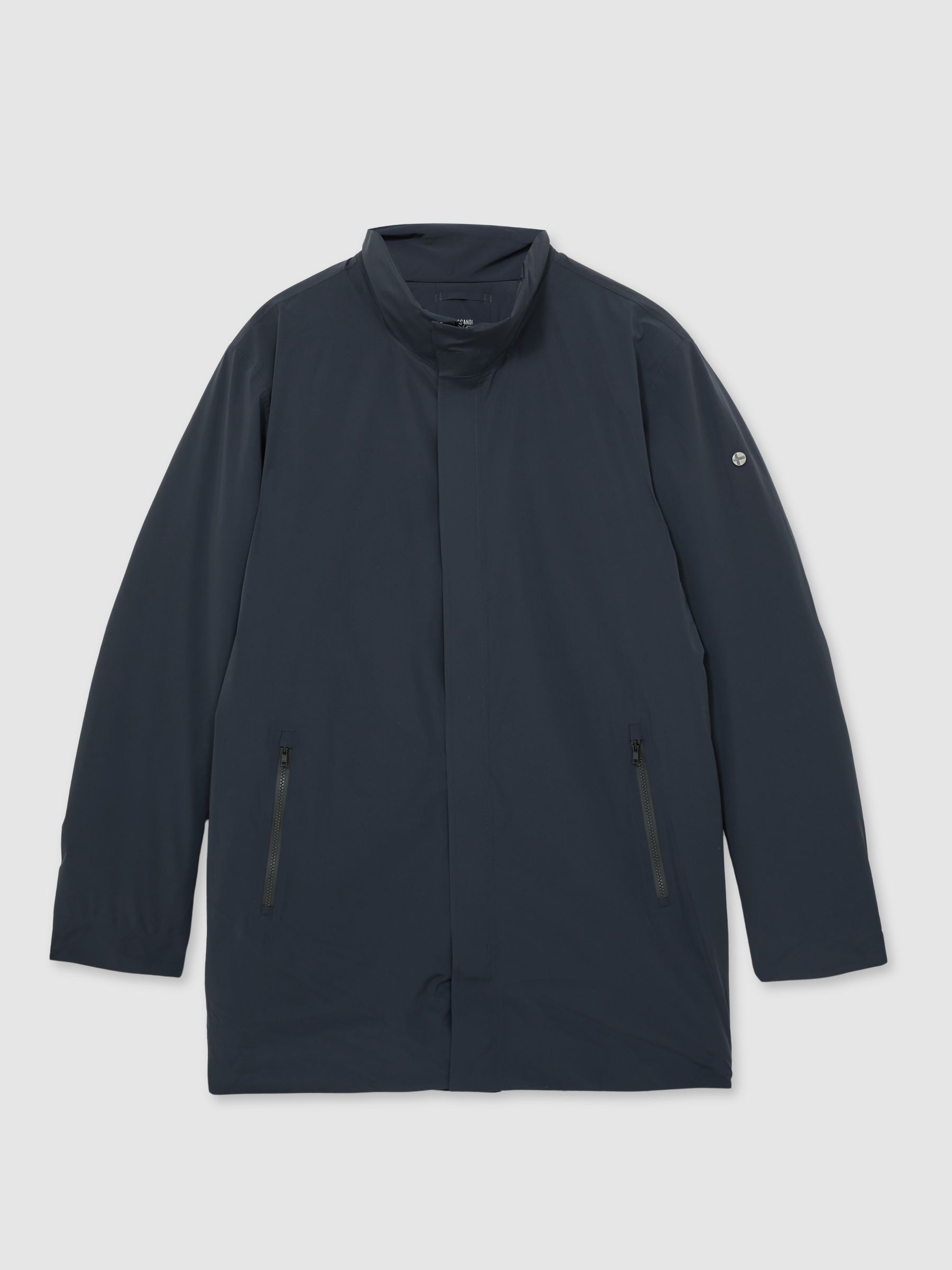 Scandinavian Edition Padded Wool Parka in Dark Blue